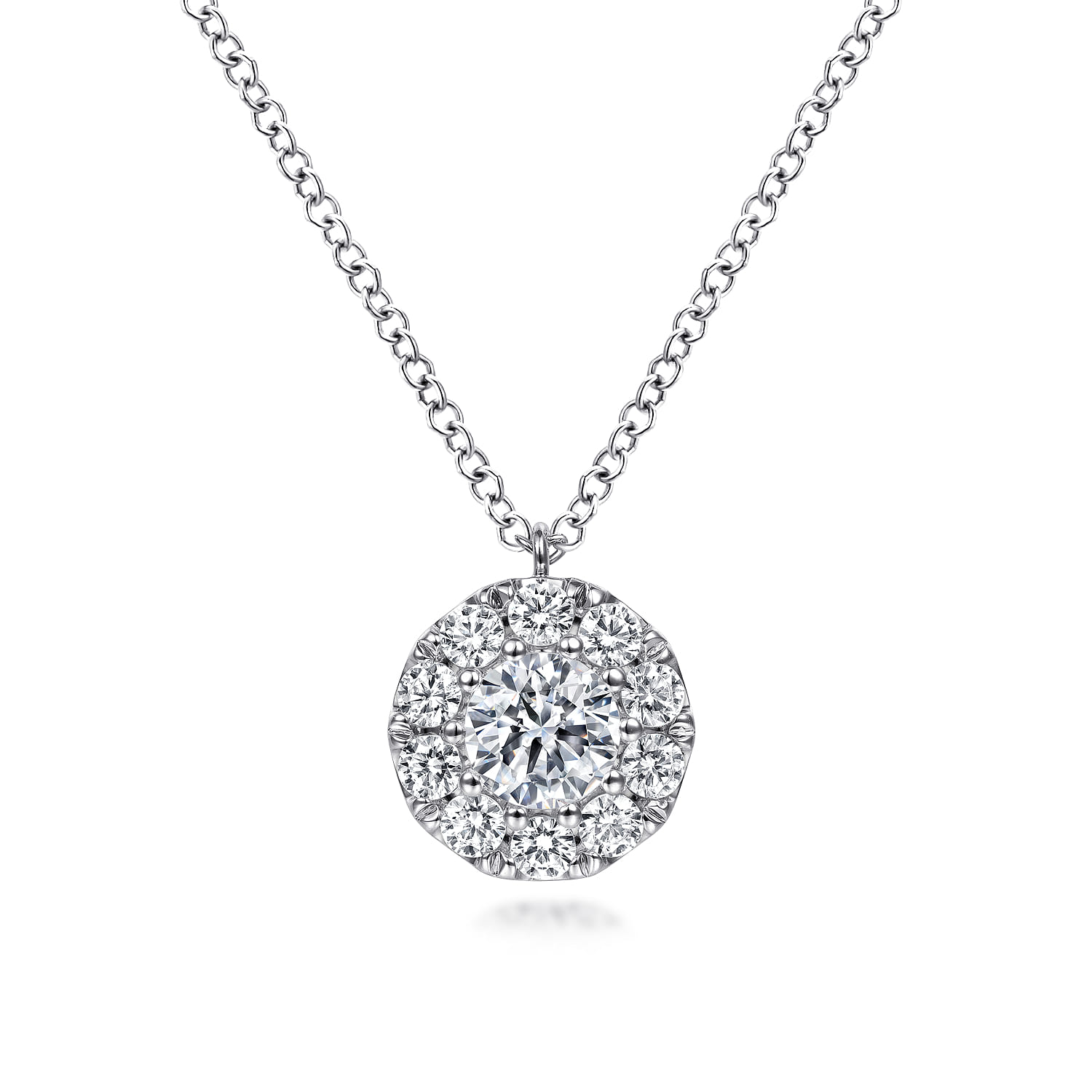 Diamond Halo Pendant Necklace