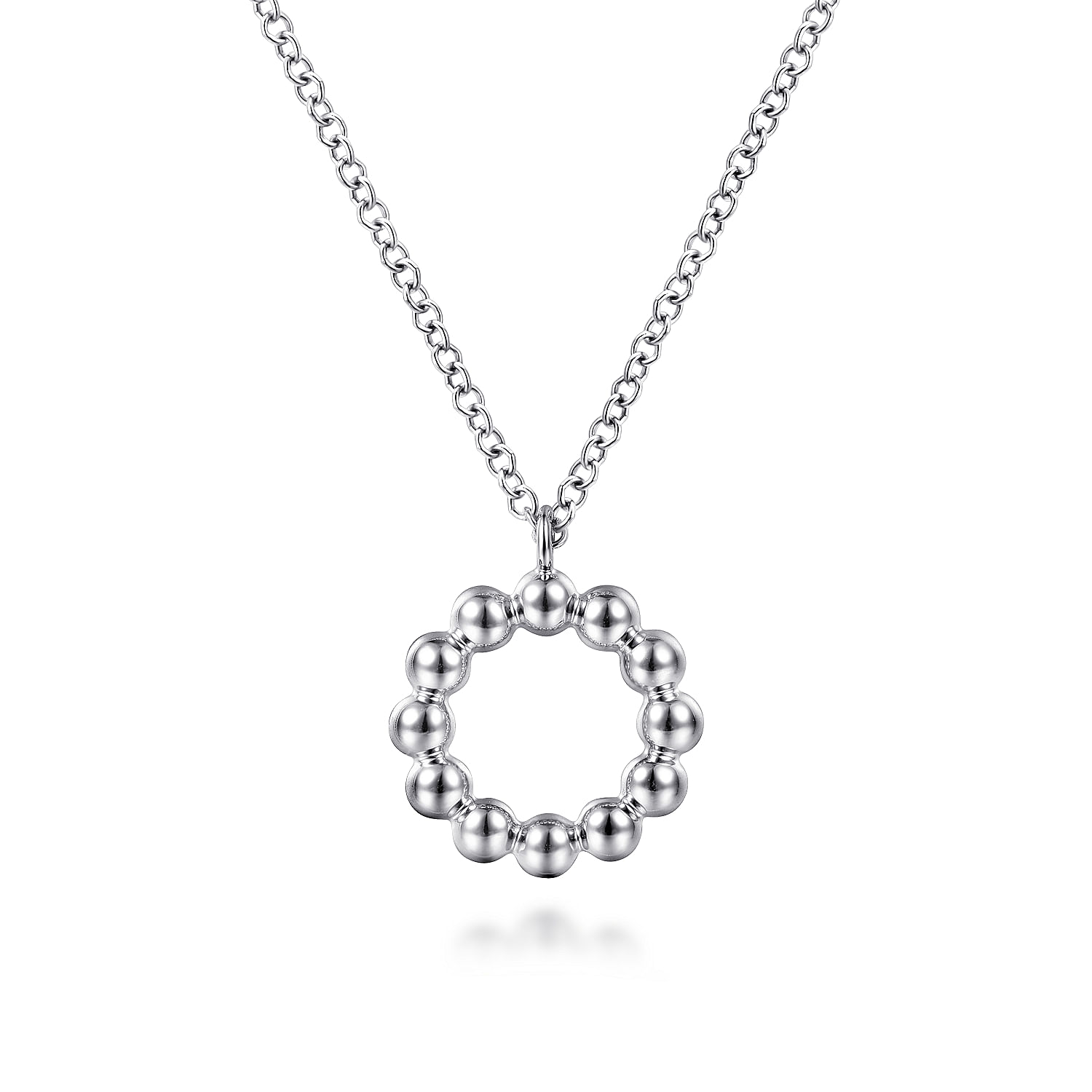 ネックレス・ペンダント [KINDABABY] [925silver] black line silver ball necklace Hammered Textured 925 Sterling Silver Black Spinel Accent