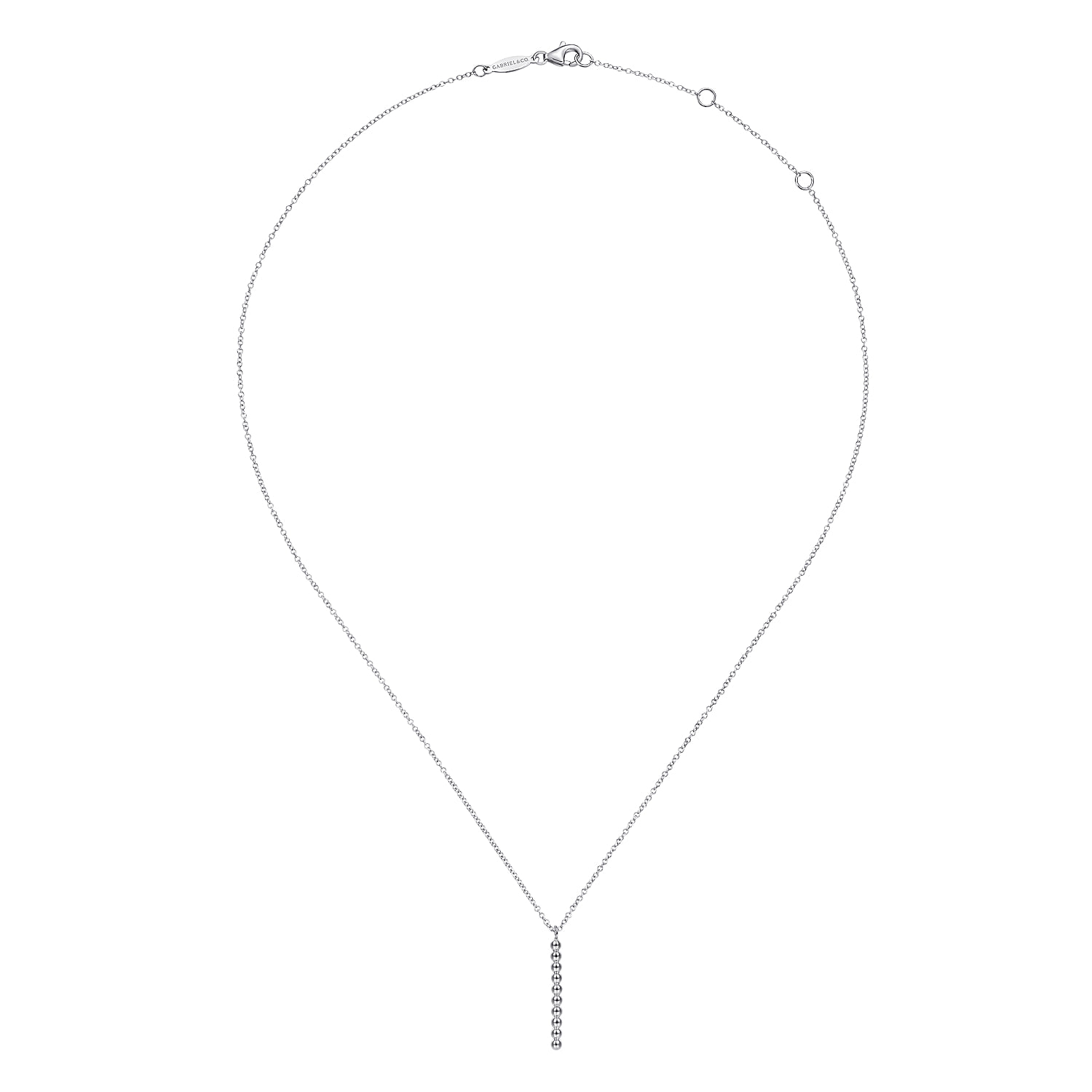 Vertical Bar Bujukan bead Necklace in Sterling Silver, photograph 2