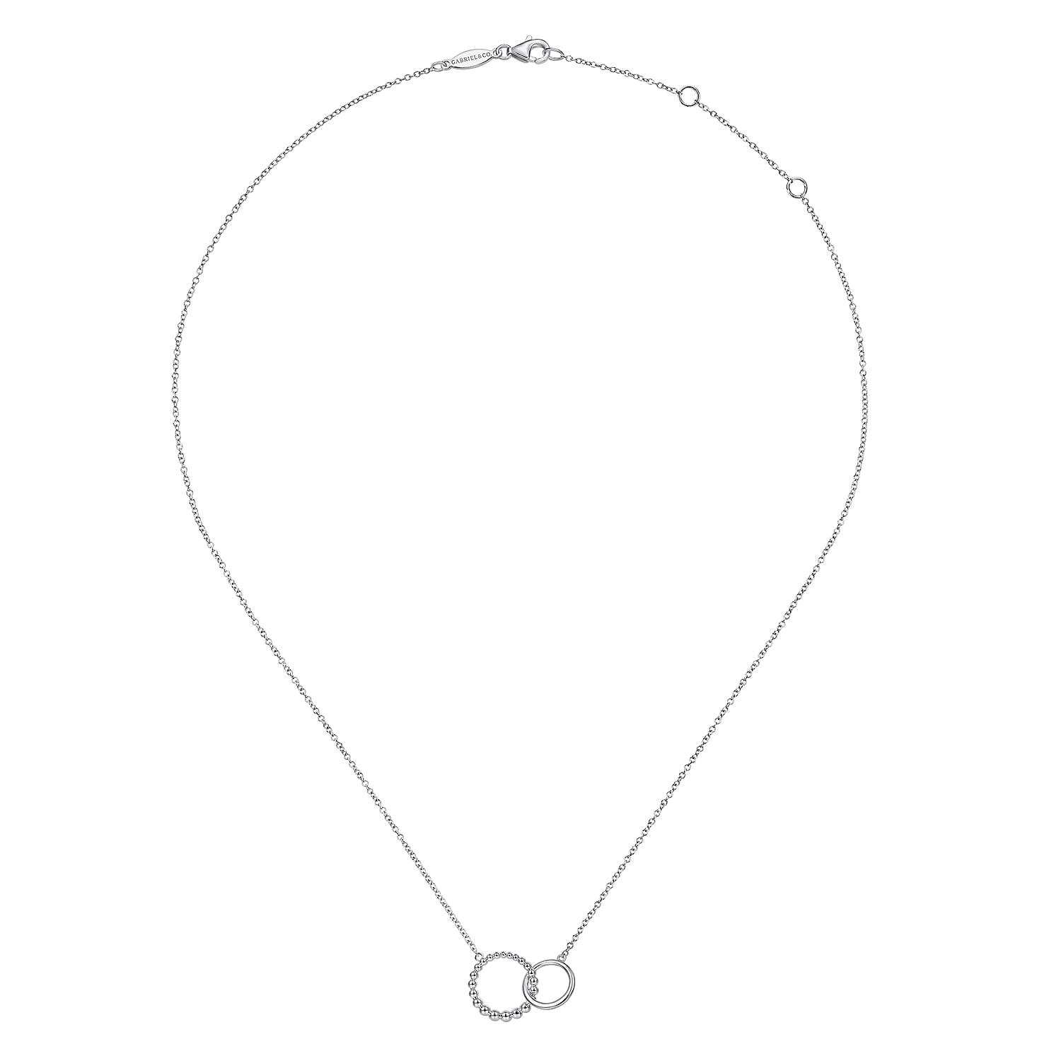 Double Circle Necklace-Bujukan in Sterling Silver, photograph 2