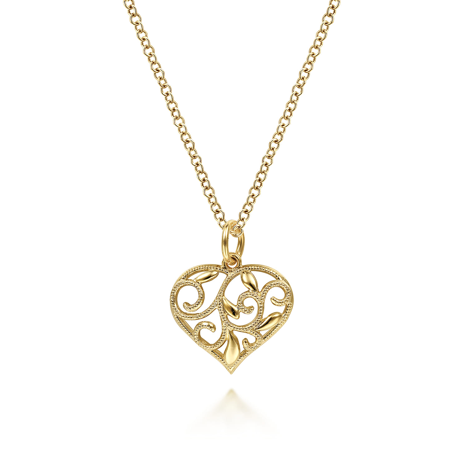 Swirling Pendant Necklace in 14K Yellow Gold