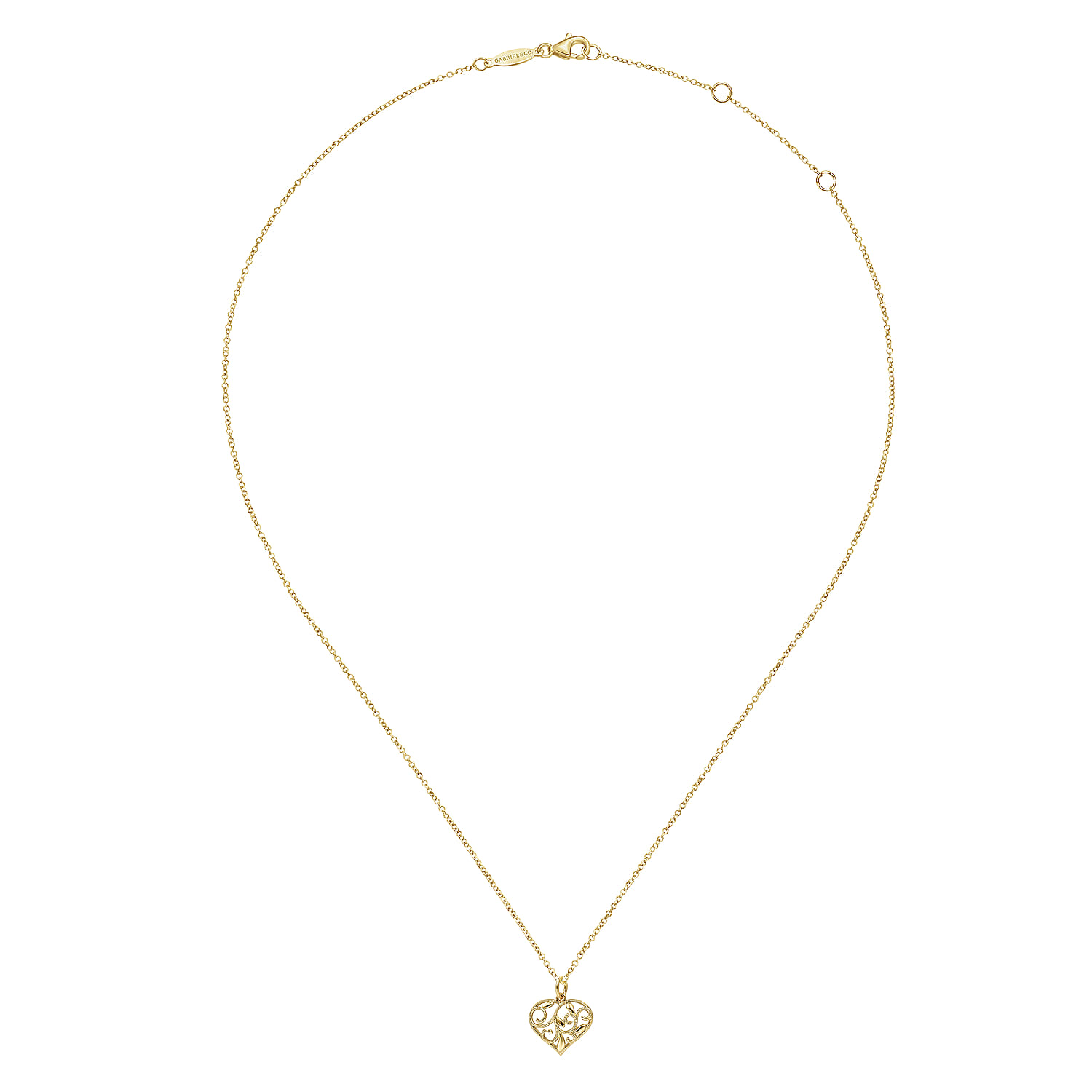 Swirling Pendant Necklace in 14K Yellow Gold, photograph 2