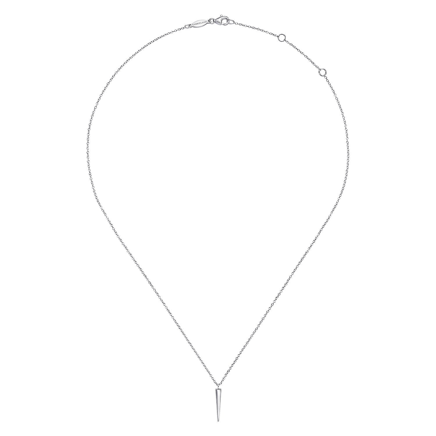 Spike Pendant Necklace in Sterling Silver, photograph 2