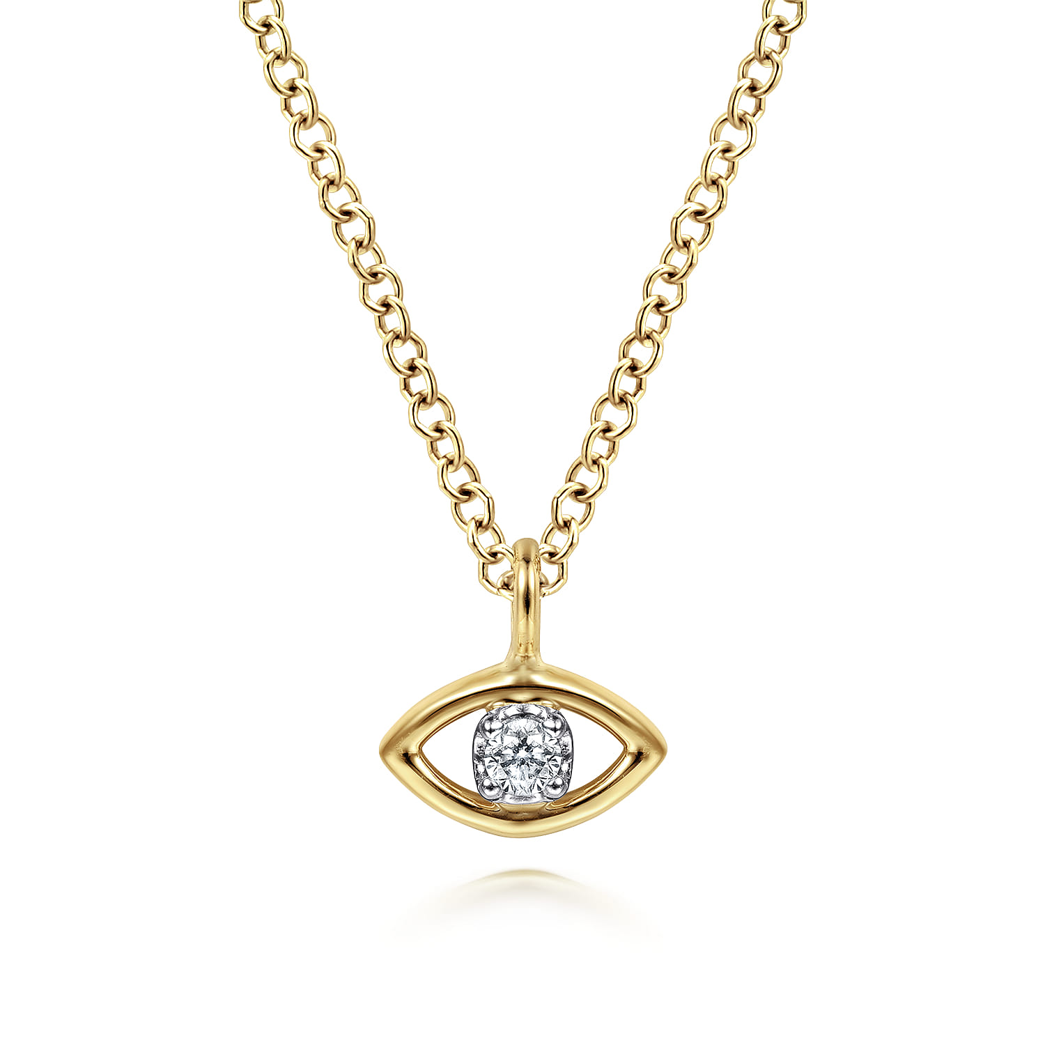 Diamond Evil Eye Pendant Necklace