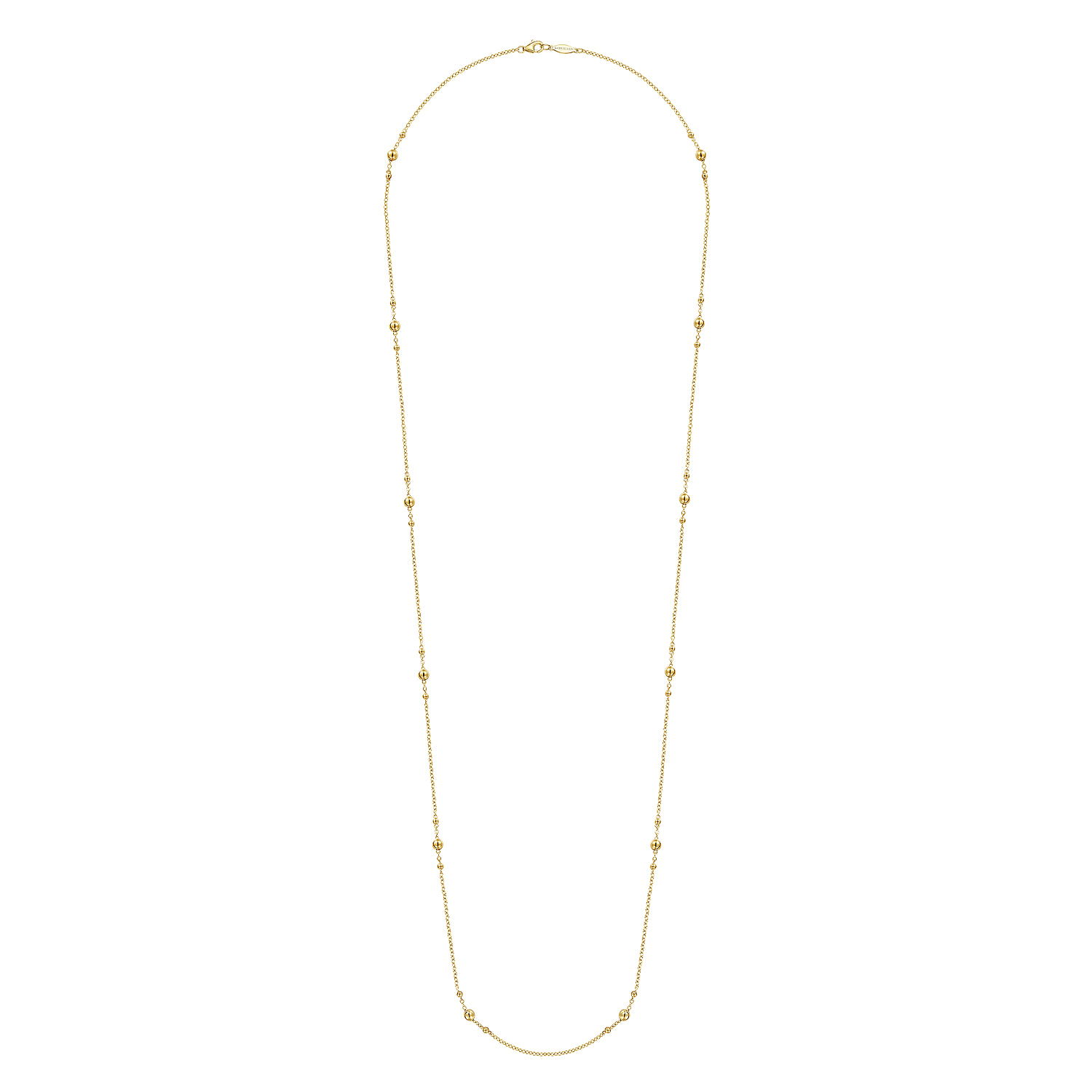 32 inch Bujukan Bead Station Necklace in 14K Yellow Gold, photograph 2