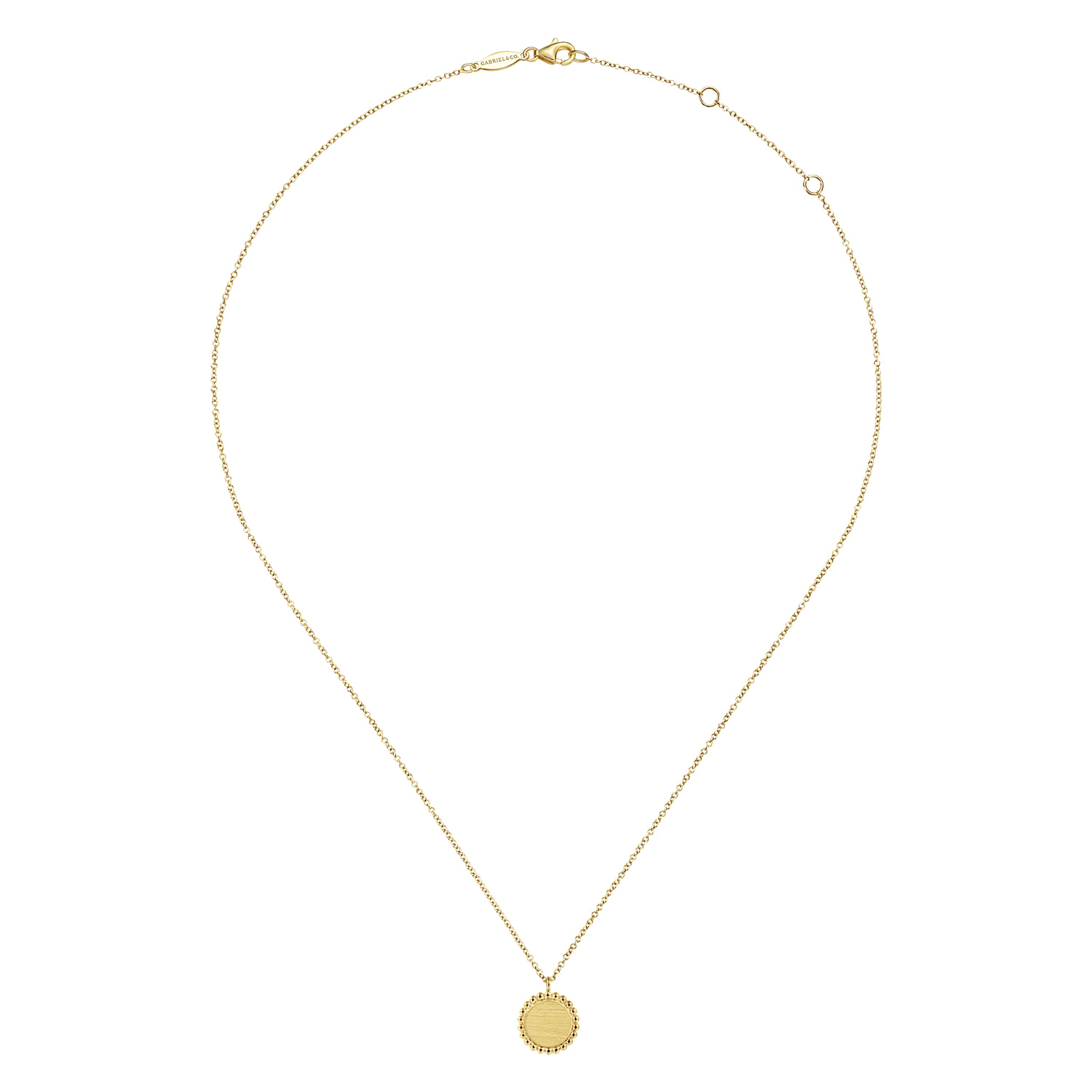 Pendant Necklace with Bujukan Bead Frame in 14K Yellow Gold, photograph 2