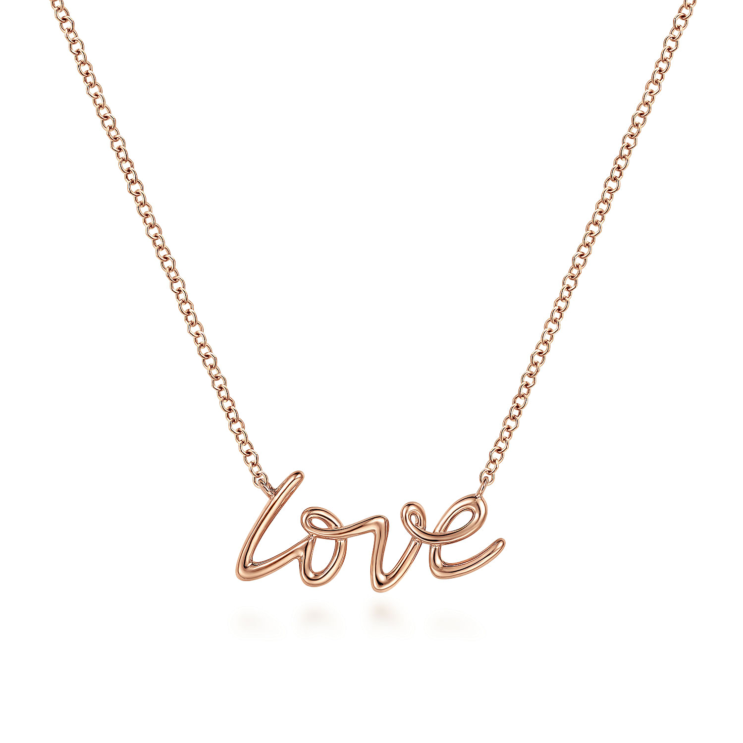 ★人氣★LOVE ME MONSTER★thin rose gold necklace 14K Rose Gold Love Necklace @ $500. Shop Necklaces | Gabriel