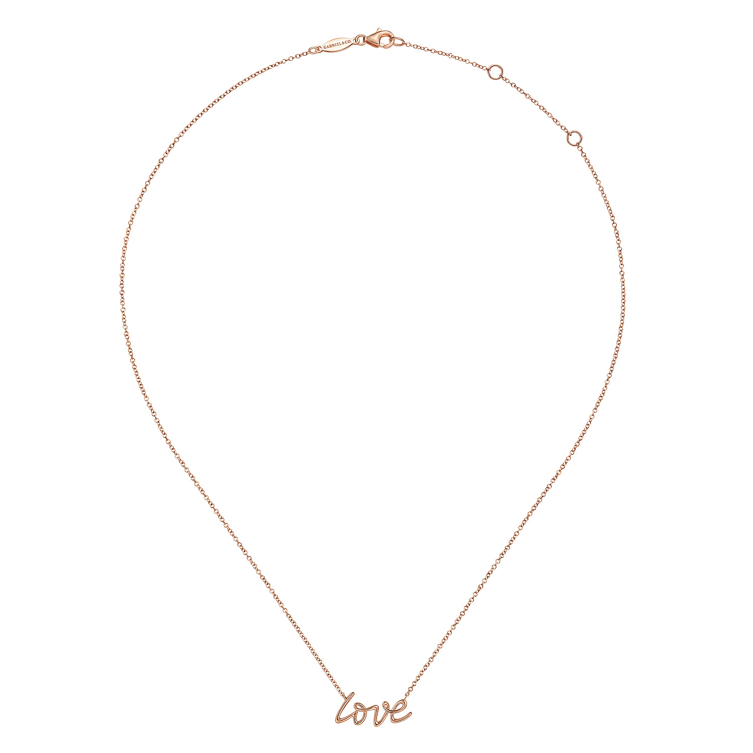 Love Necklace in 14K Rose Gold, photograph 2