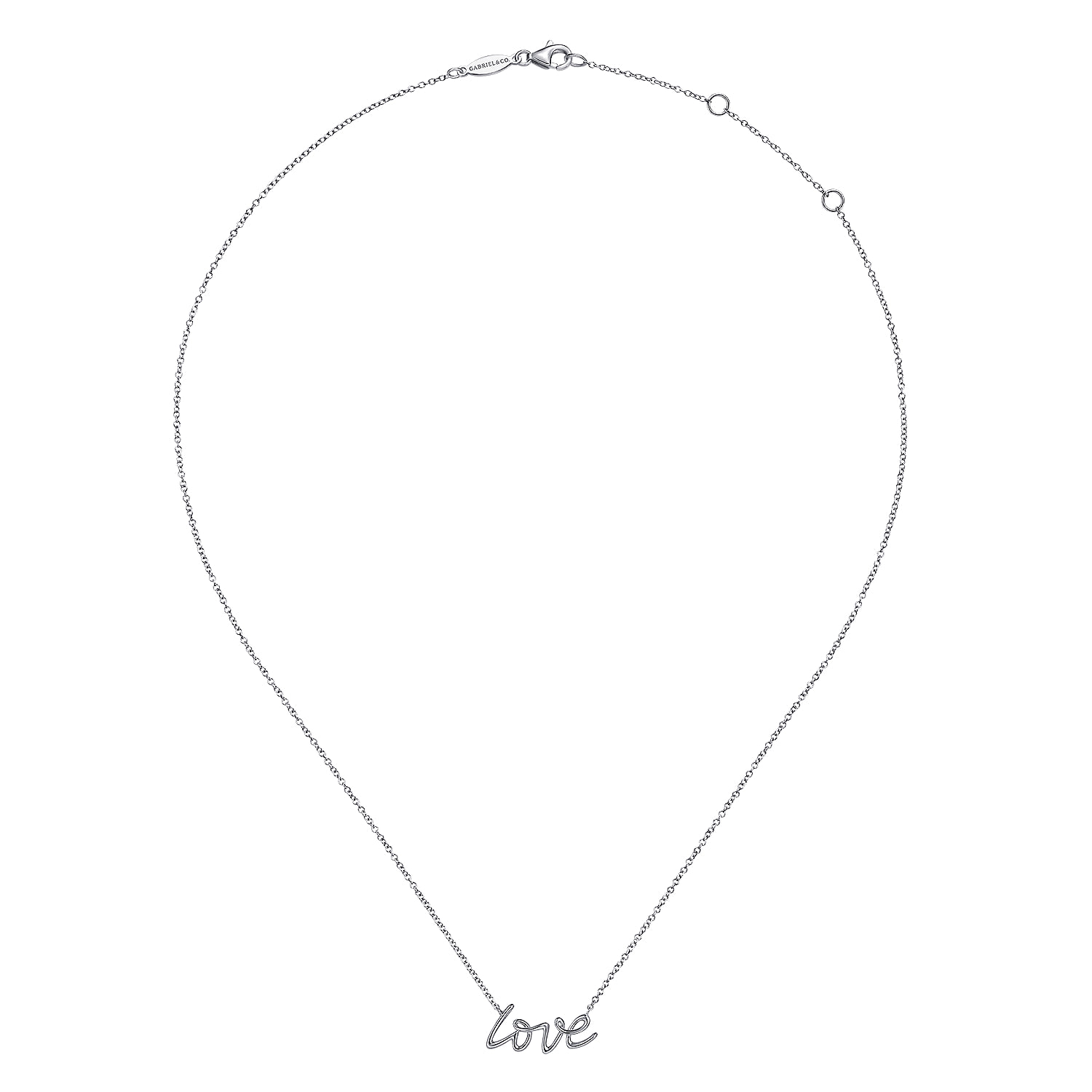 Diamond Love Necklace in 14K White Gold, photograph 2