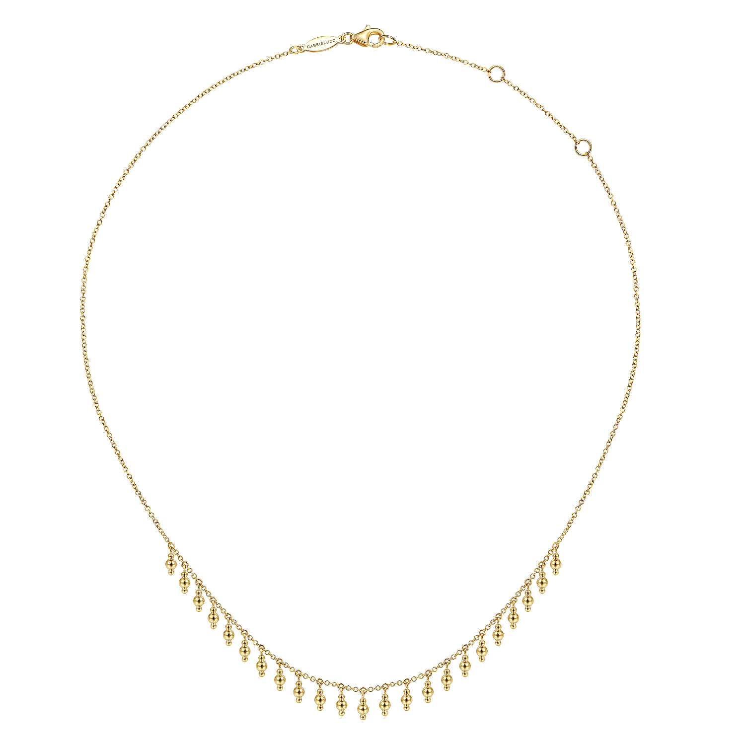 Bujukan Bead Station Necklace in 14K Yellow Gold, photograph 2