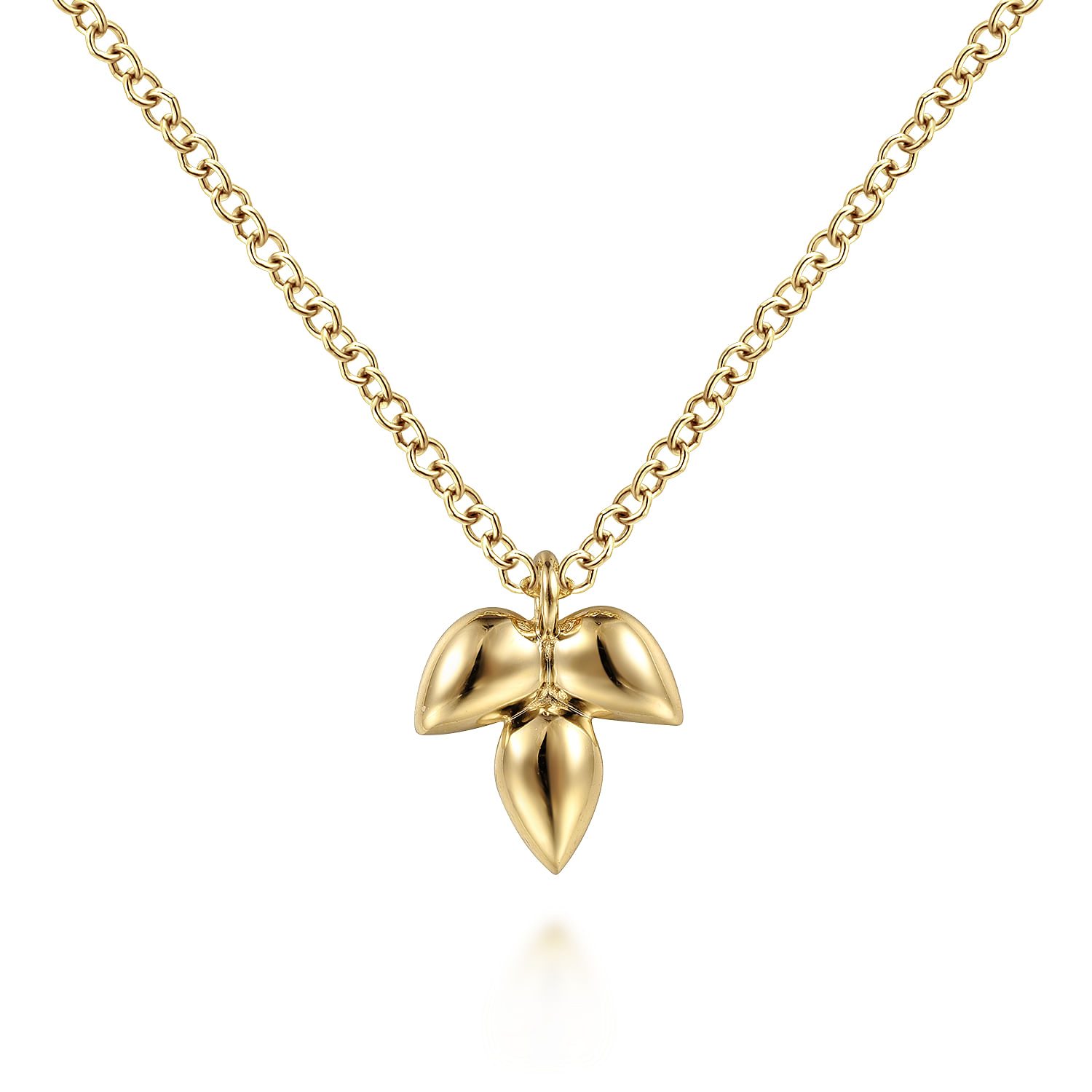 14K Yellow Gold Triple Teardrop Pendant Necklace @ $440