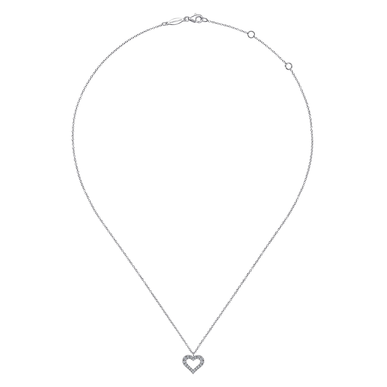 Diamond Pendant Necklace in 14K White Gold, photograph 2