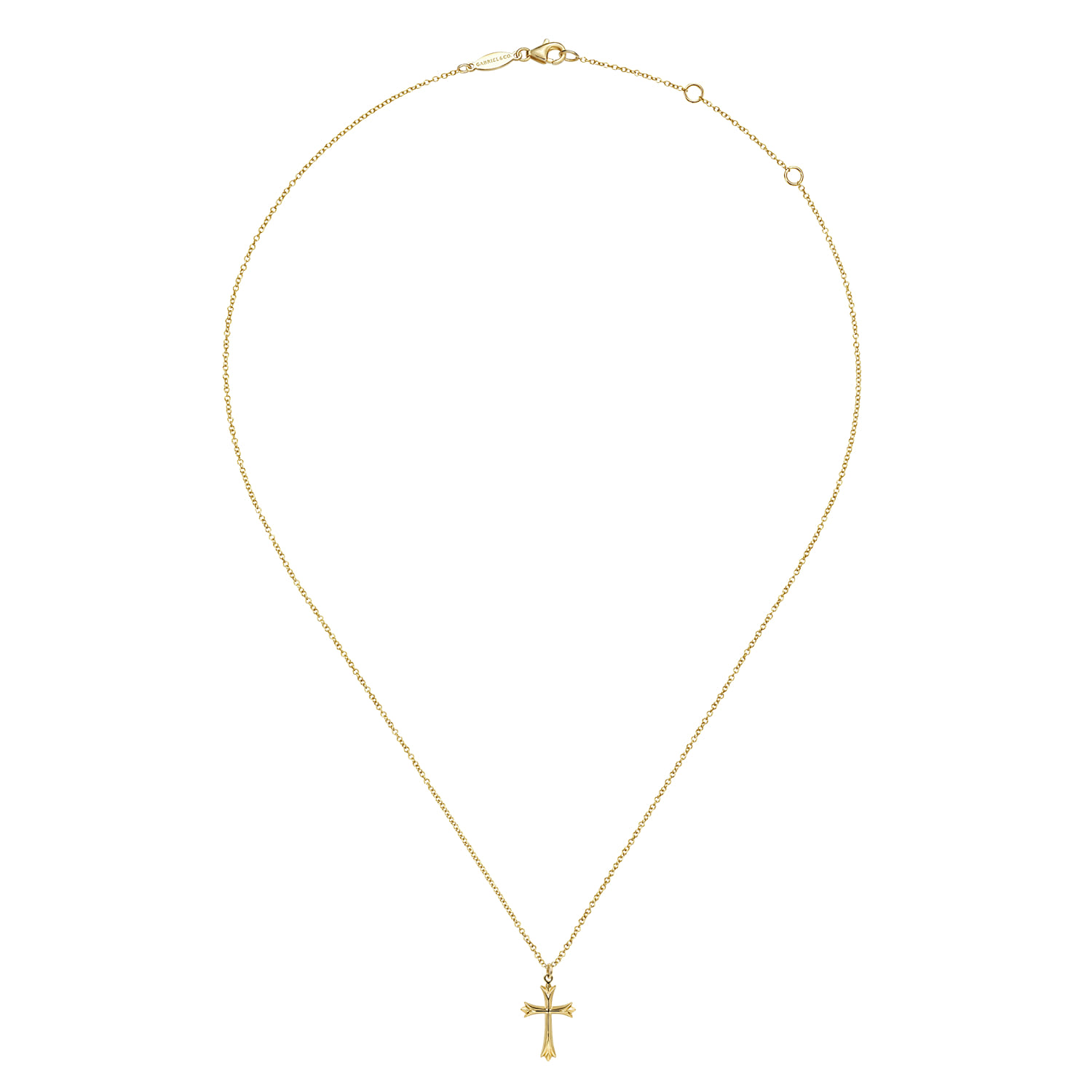 Cross Pendant Necklace in 14K Yellow Gold, photograph 2