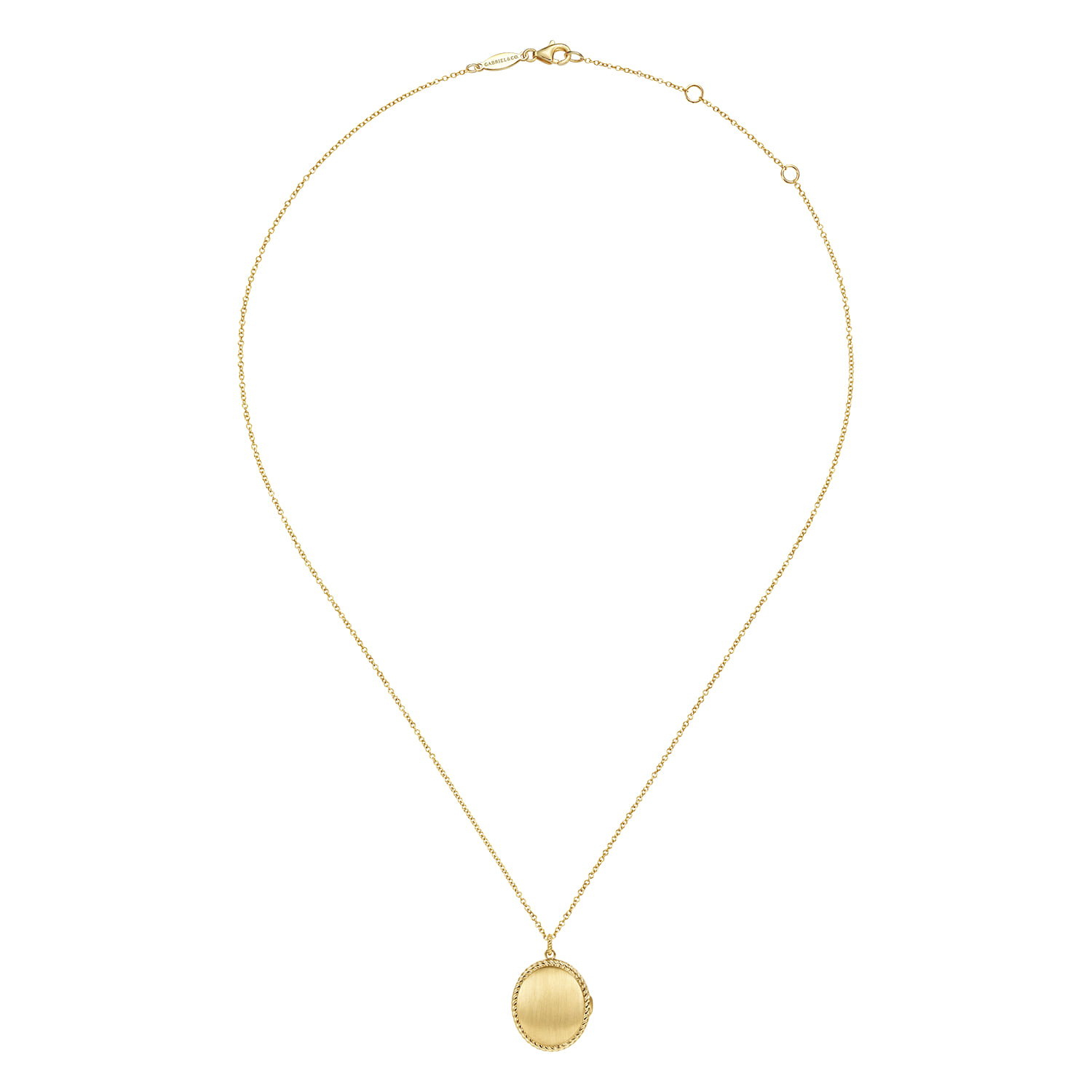 Locket Necklace with Twisted Rope Frame in 14K Yellow Gold, photograph 4