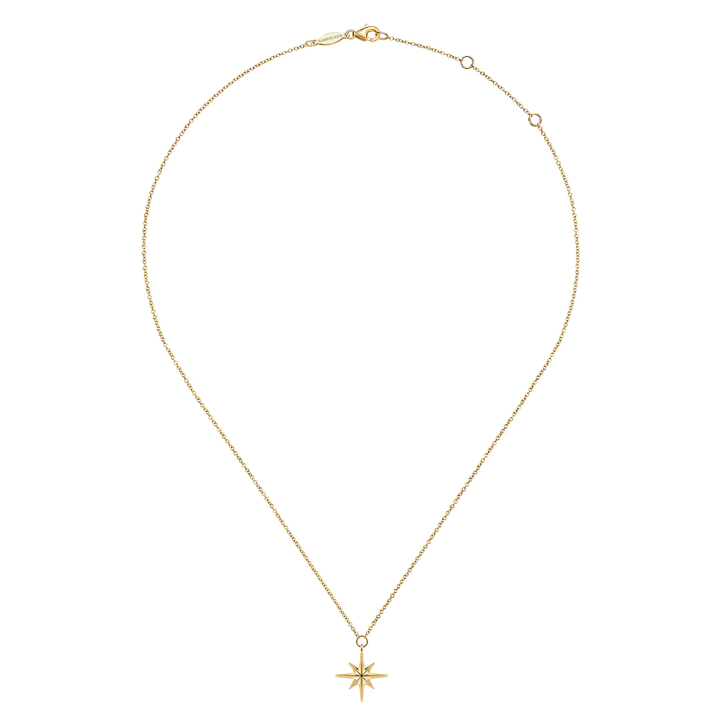 Star Pendant Necklace in 14K Yellow Gold, photograph 2