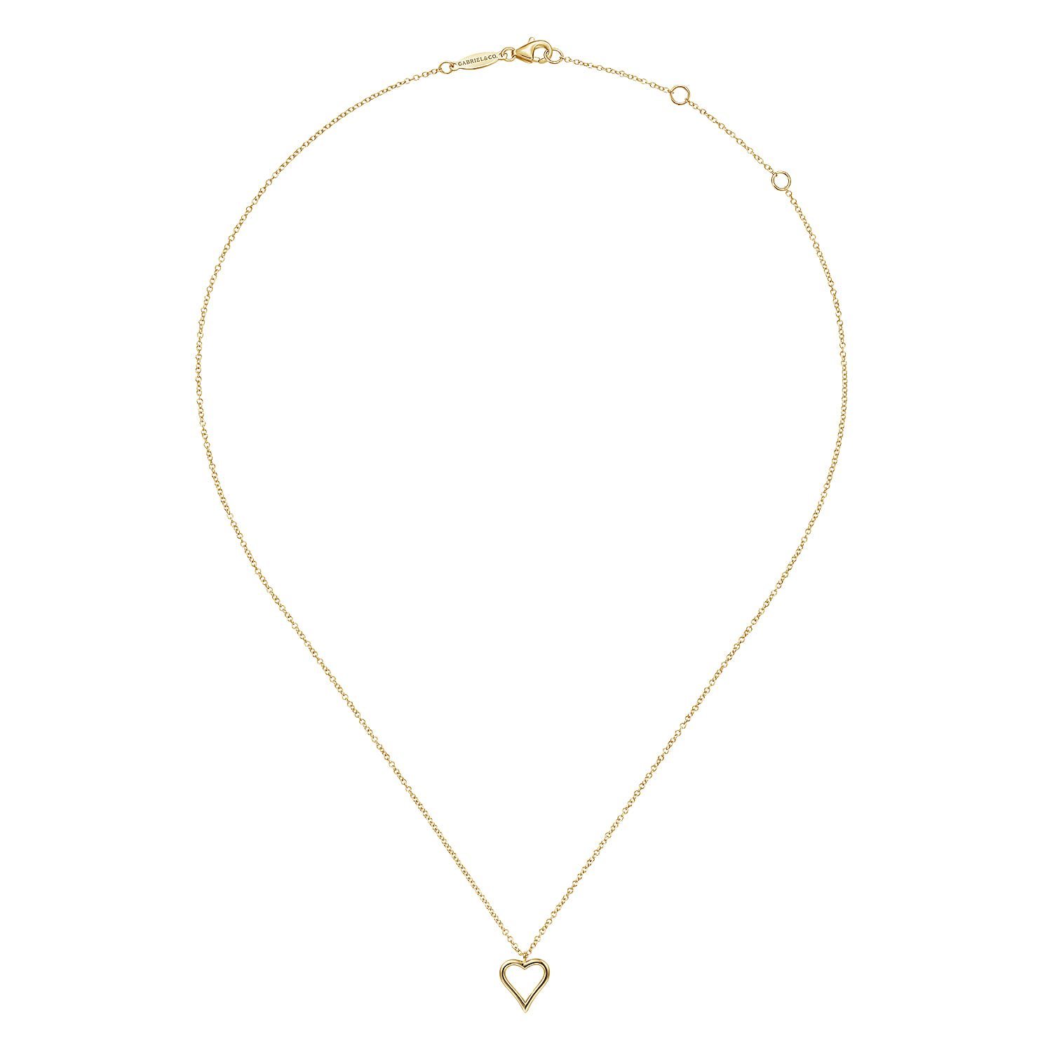Open Pendant Necklace in 14K Yellow Gold, photograph 2