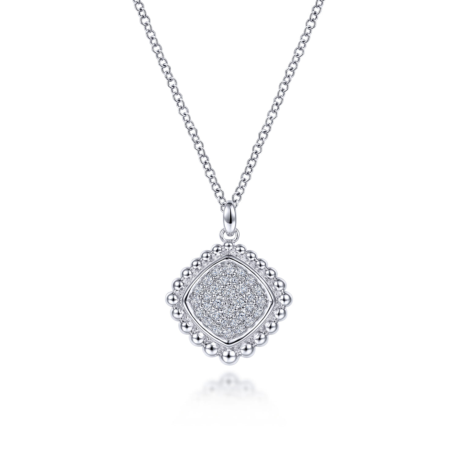 Bujukan White Sapphire Pave Pendant Necklace