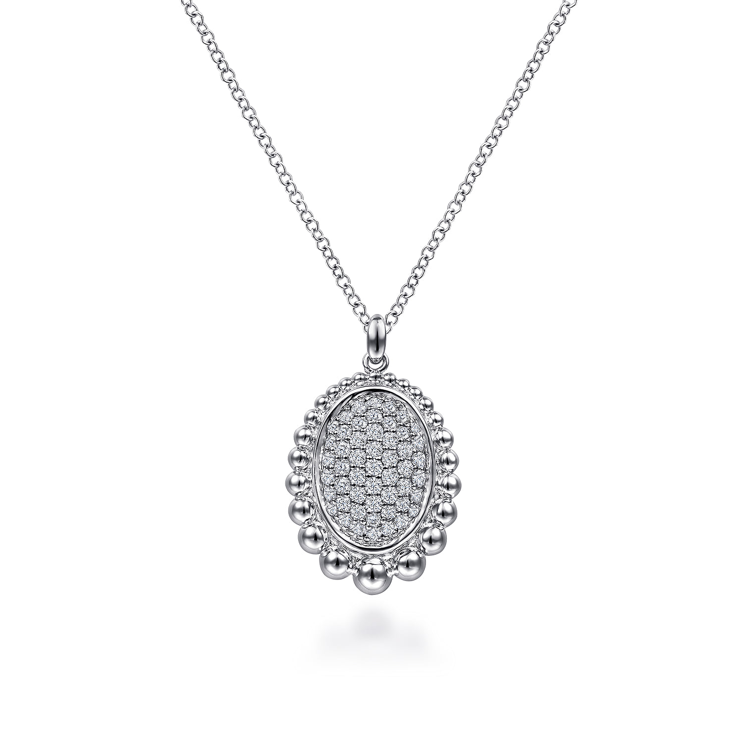 Bujukan White Sapphire Pave Pendant Necklace