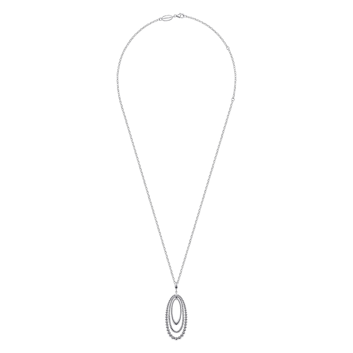 Bujukan and Rope Circle Pendant Necklace in Sterling Silver, photograph 2