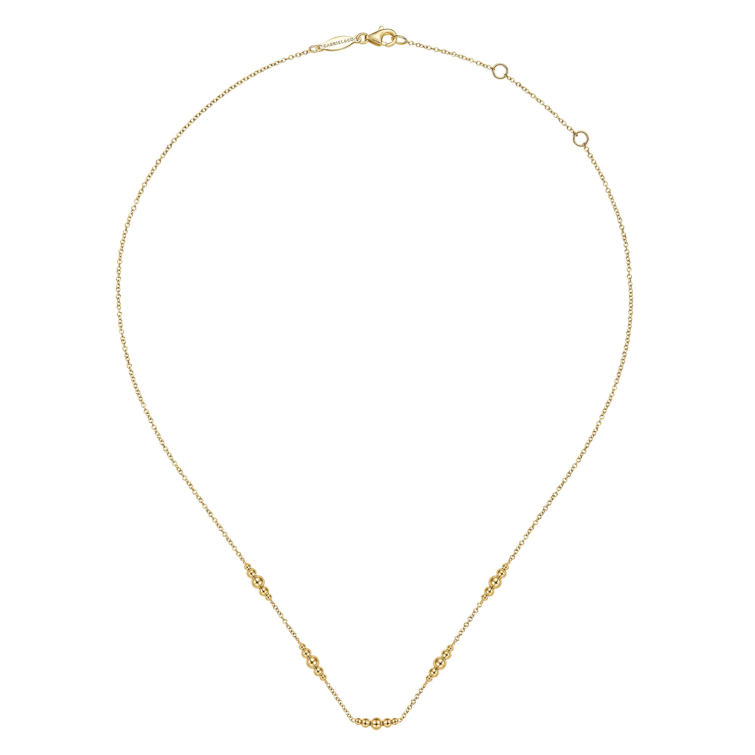 Beaded Station Necklace-Bujukan in 14K Yellow Gold, photograph 2