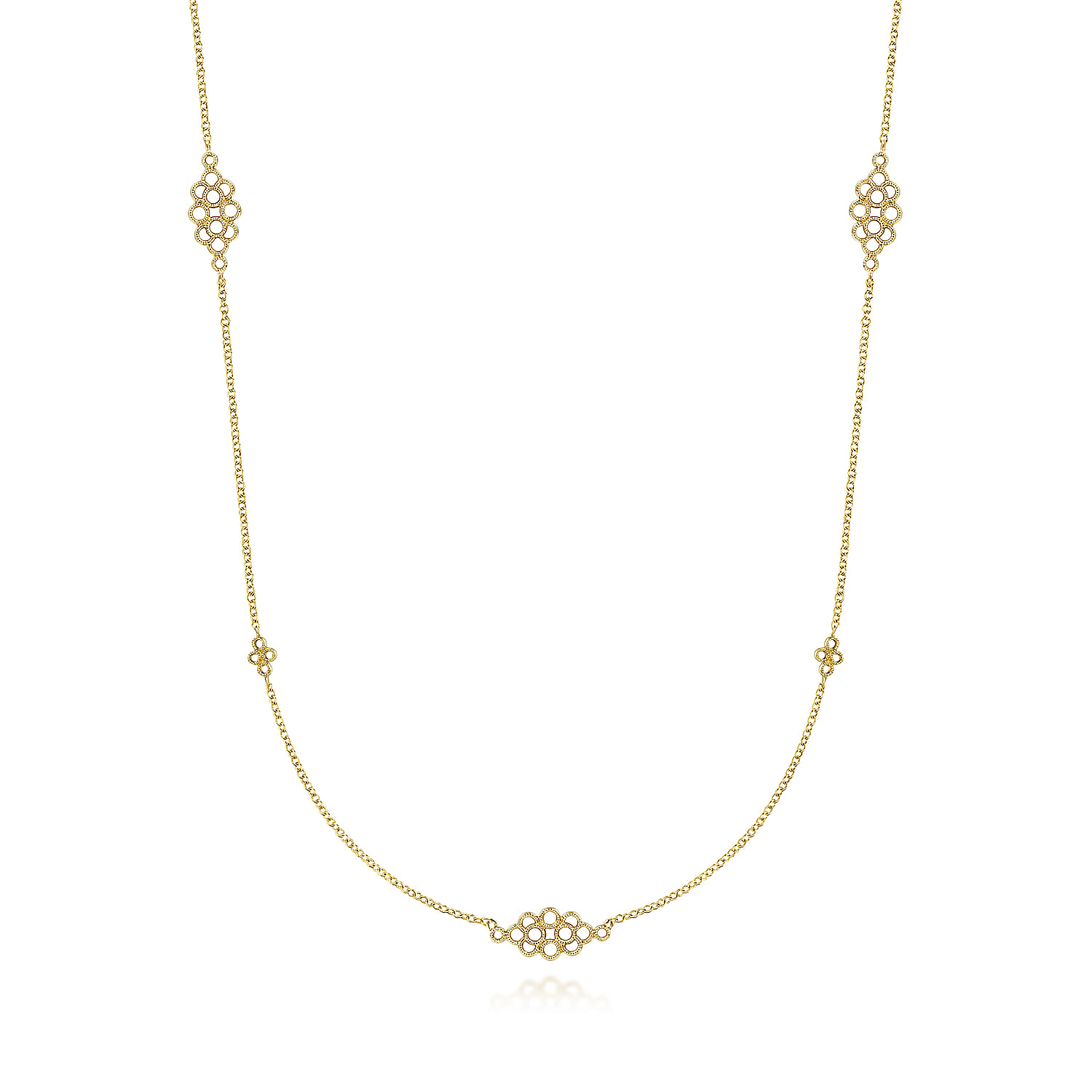 28 inch Multi Circle Casted Station Necklace