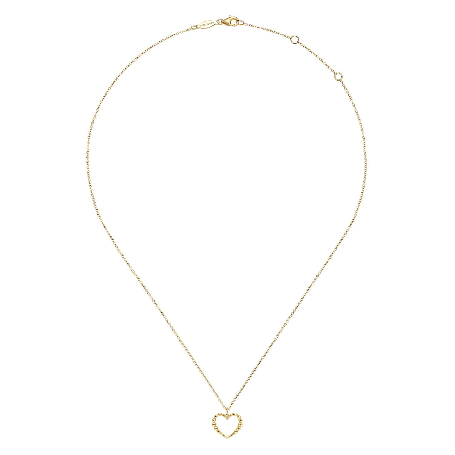 Bujukan Beaded Open Pendant Necklace in 14K Yellow Gold, photograph 2