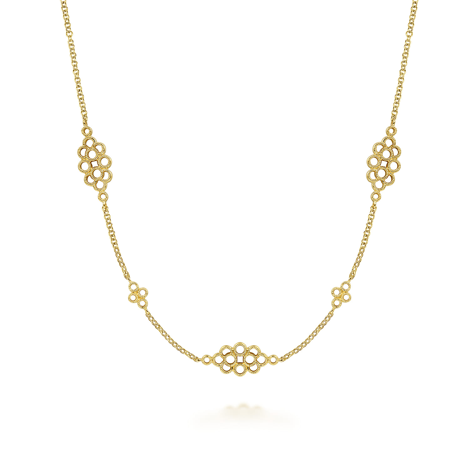 Multi Circle Casted Station Necklace