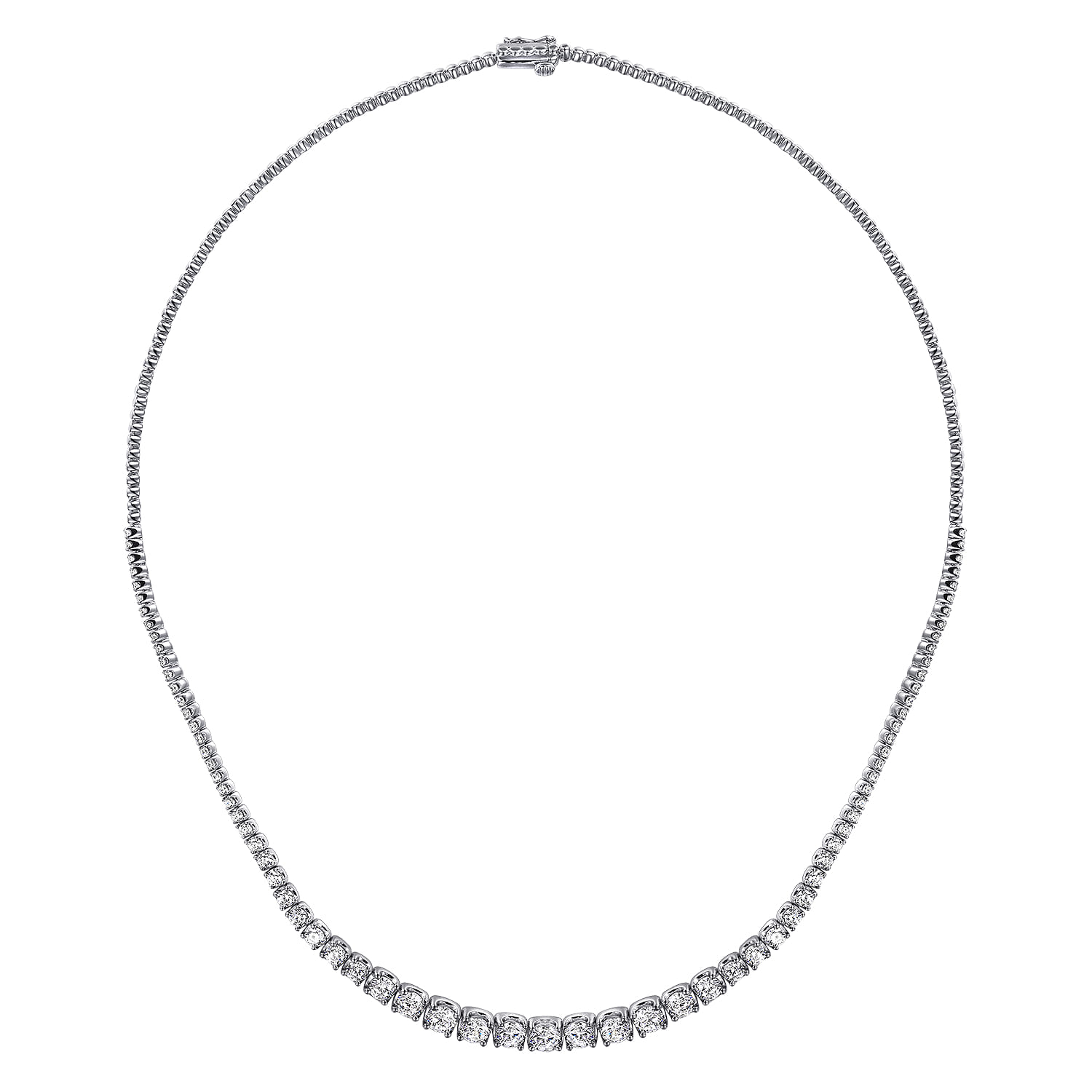 Graduated Diamond Necklace in 14K White Gold, photograph 2