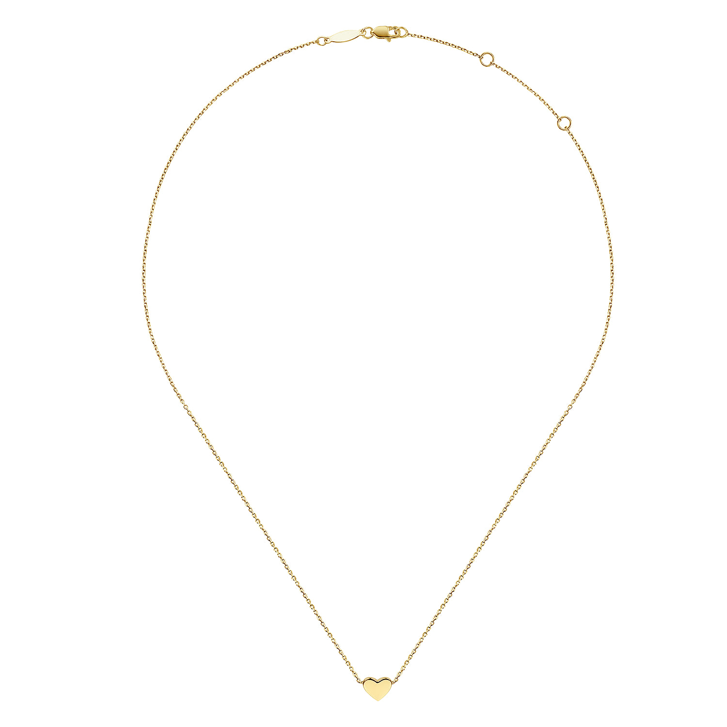 Solid Pendant Necklace in 14K Yellow Gold, photograph 2