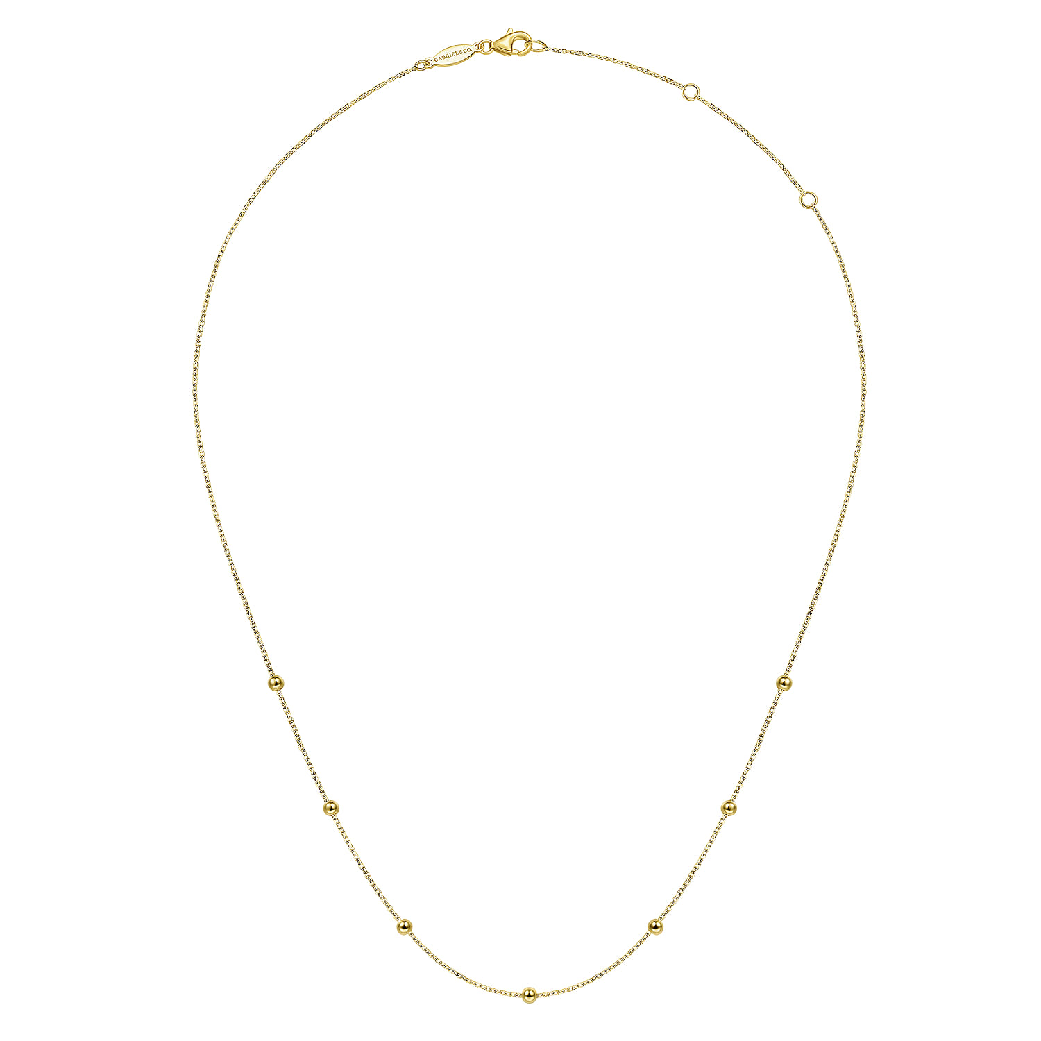 Bujukan Bead Station Necklace in 14K Yellow Gold, photograph 2