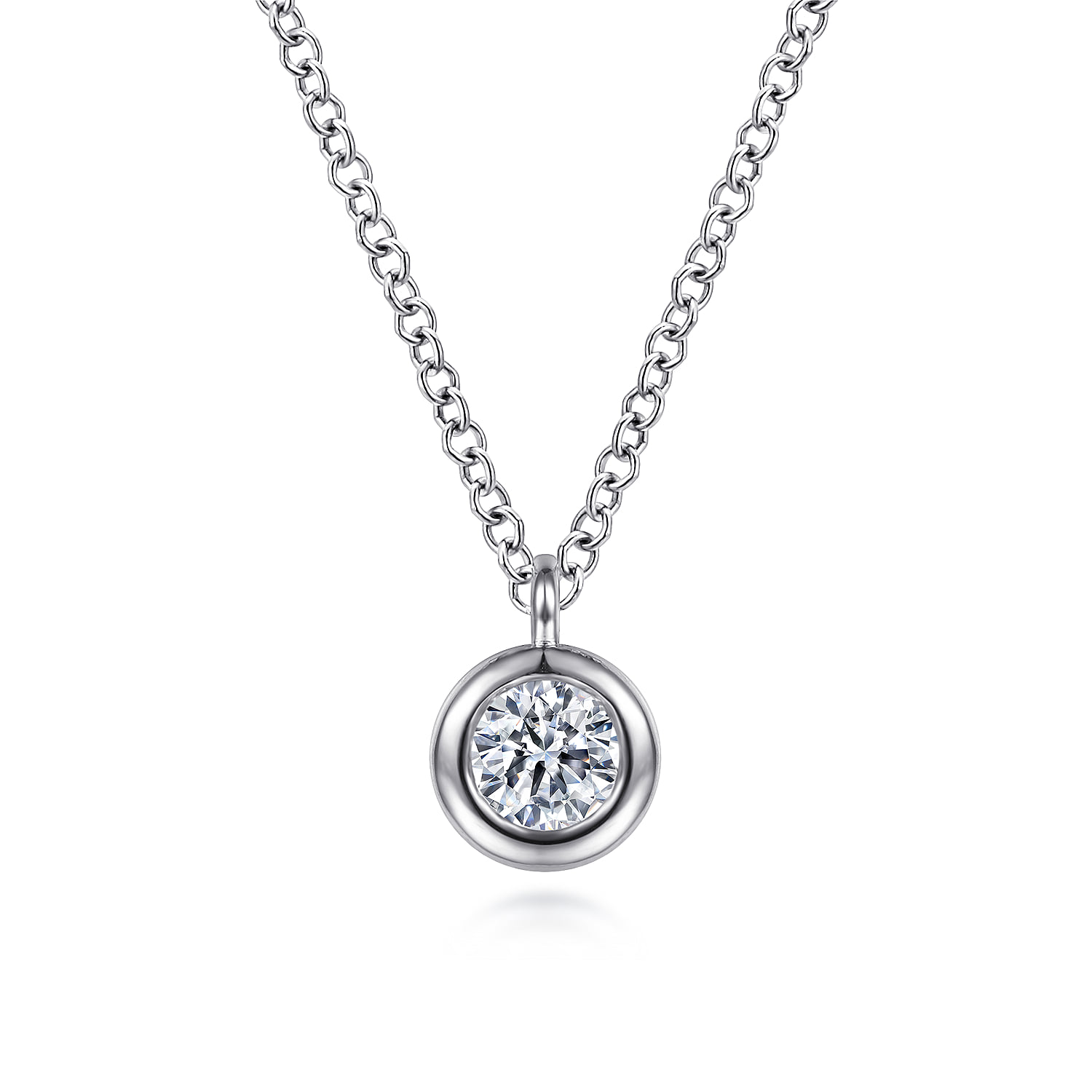 Bezel Set Diamond Pendant Necklace