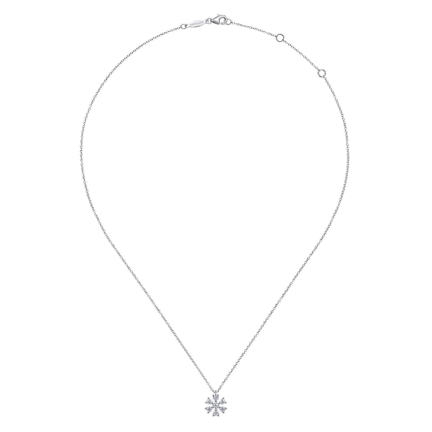 Diamond Pendant Necklace in 14K White Gold, photograph 2