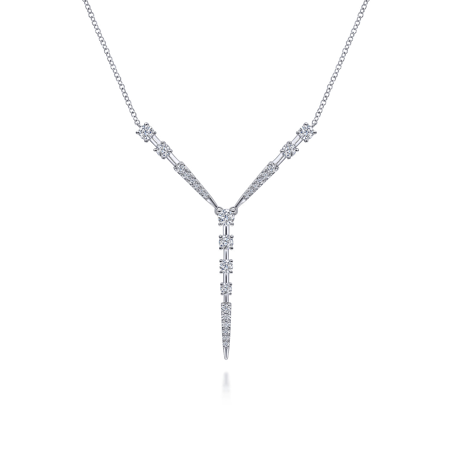 Diamond Station Y Necklace