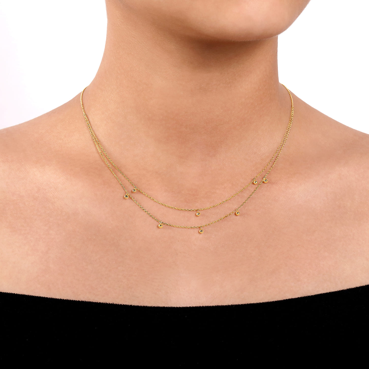 Drops Necklace in 14K Yellow Gold, photograph 3