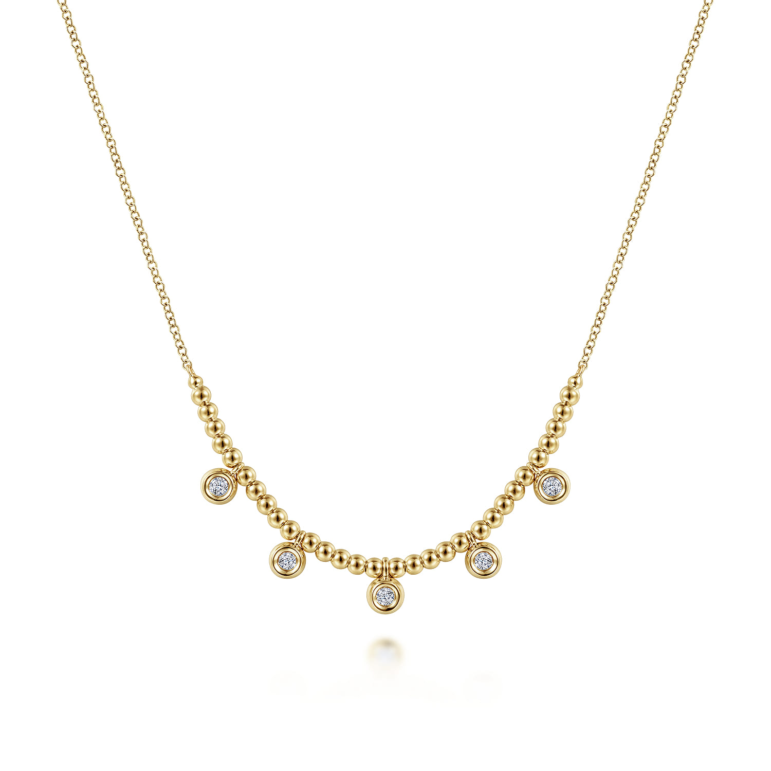 Bujukan Bead Necklace with Diamond Drops