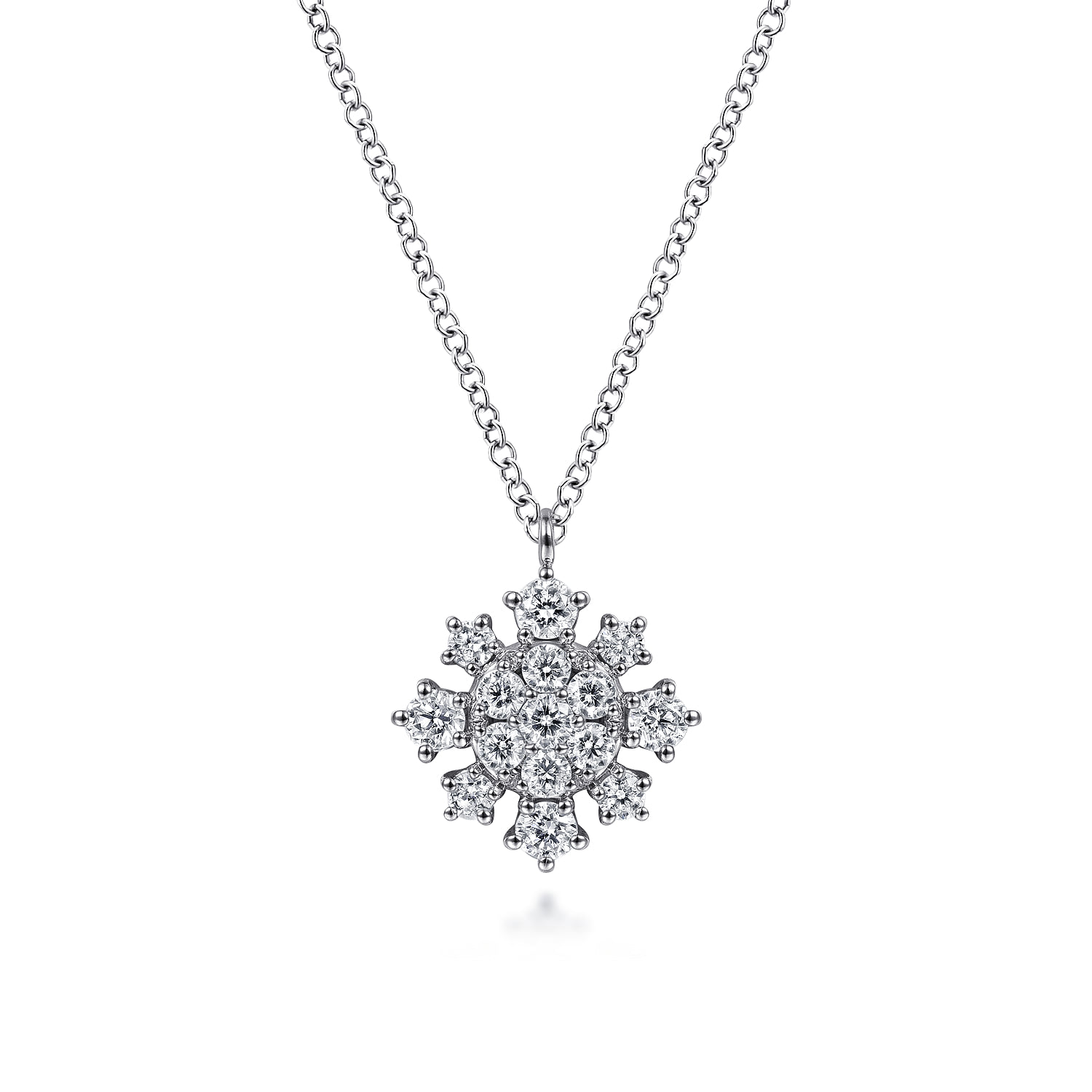 Diamond Snowflake Pendant Necklace