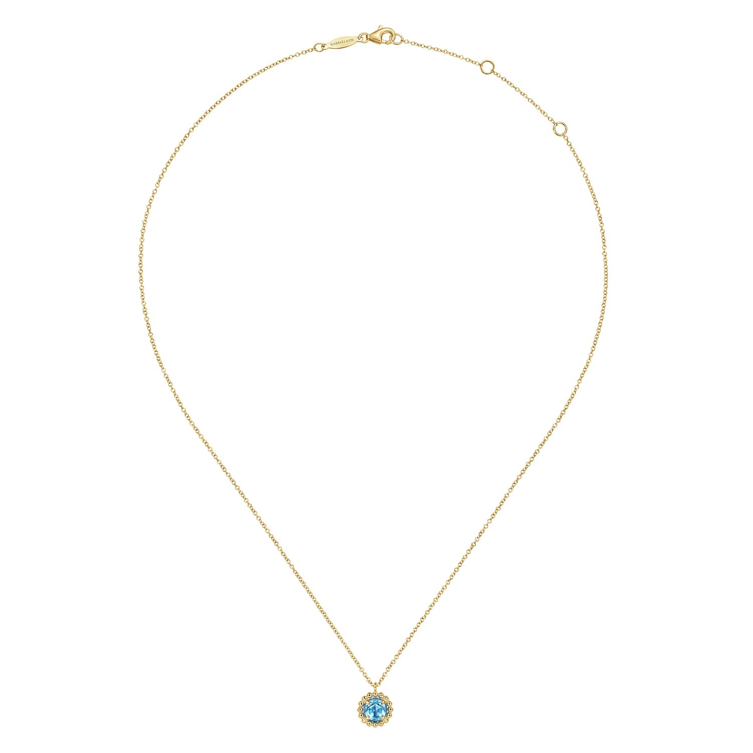 Bujukan Blue Topaz Pendant Necklace in 14K Yellow Gold, photograph 2