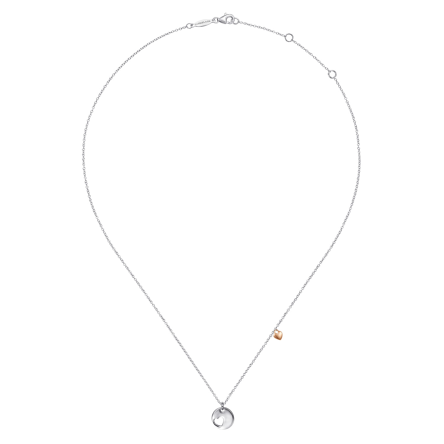 and Rose Plated Pendant Necklace in Sterling Silver, photograph 3