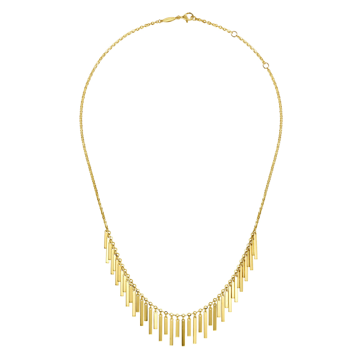 18 Inch Spear Drops Necklace in 14K Yellow Gold, photograph 2