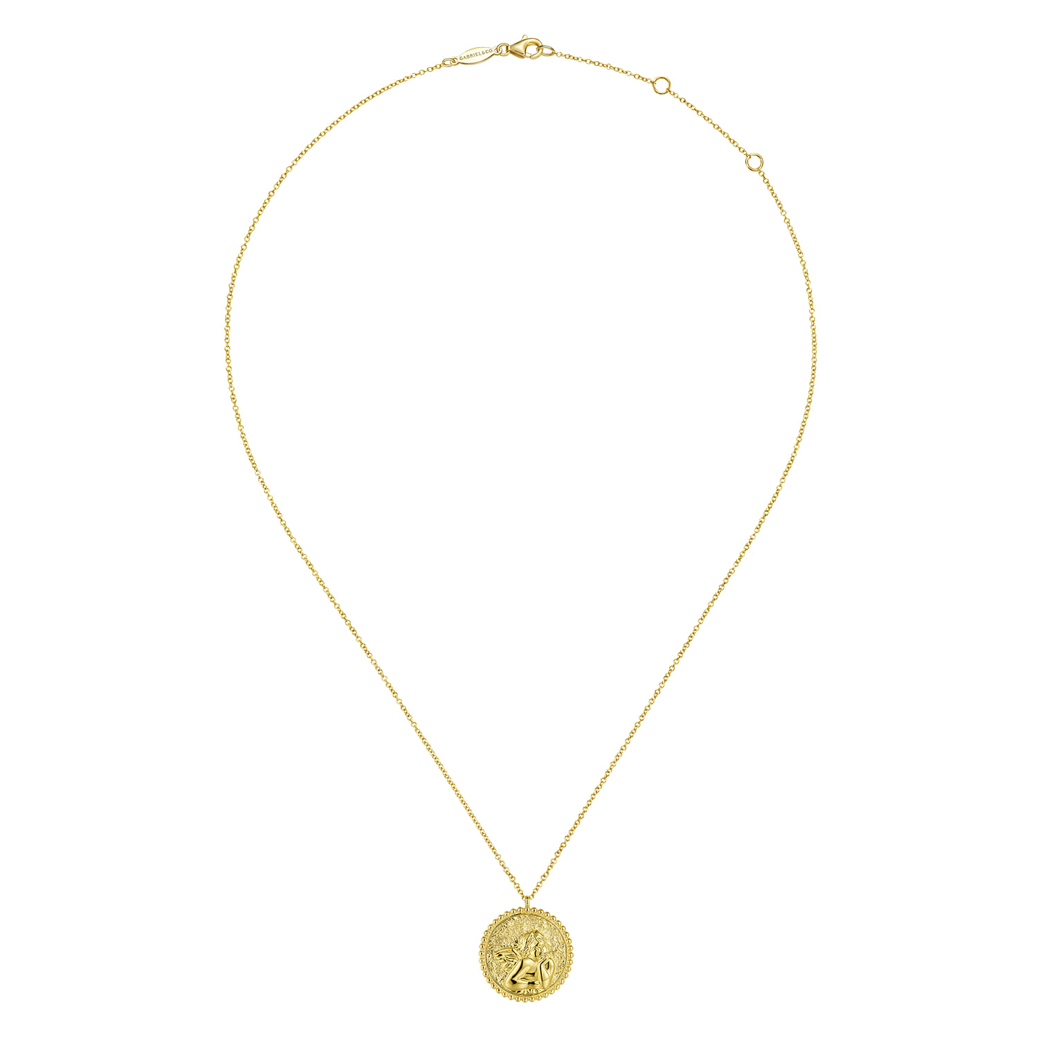 Angel Pendant Necklace in 14K Yellow Gold, photograph 2