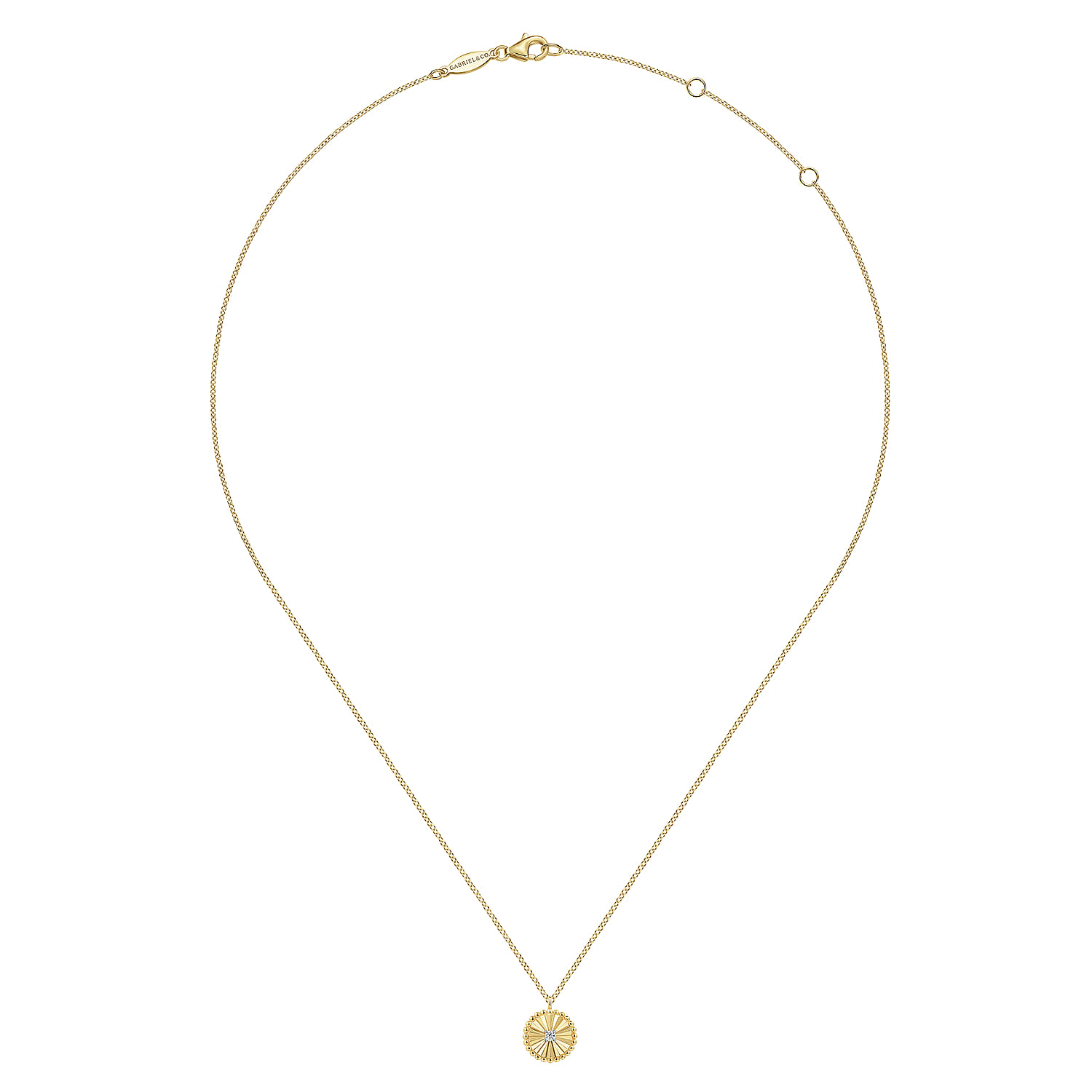 Diamond Pendant Necklace-Bujukan in 14K White/Yellow Gold, photograph 2
