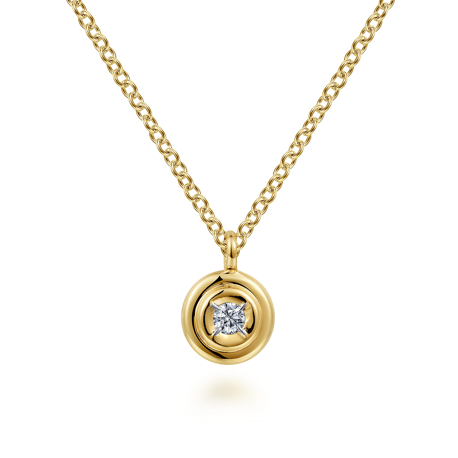 Diamond Pendant Necklace in 14K Yellow Gold