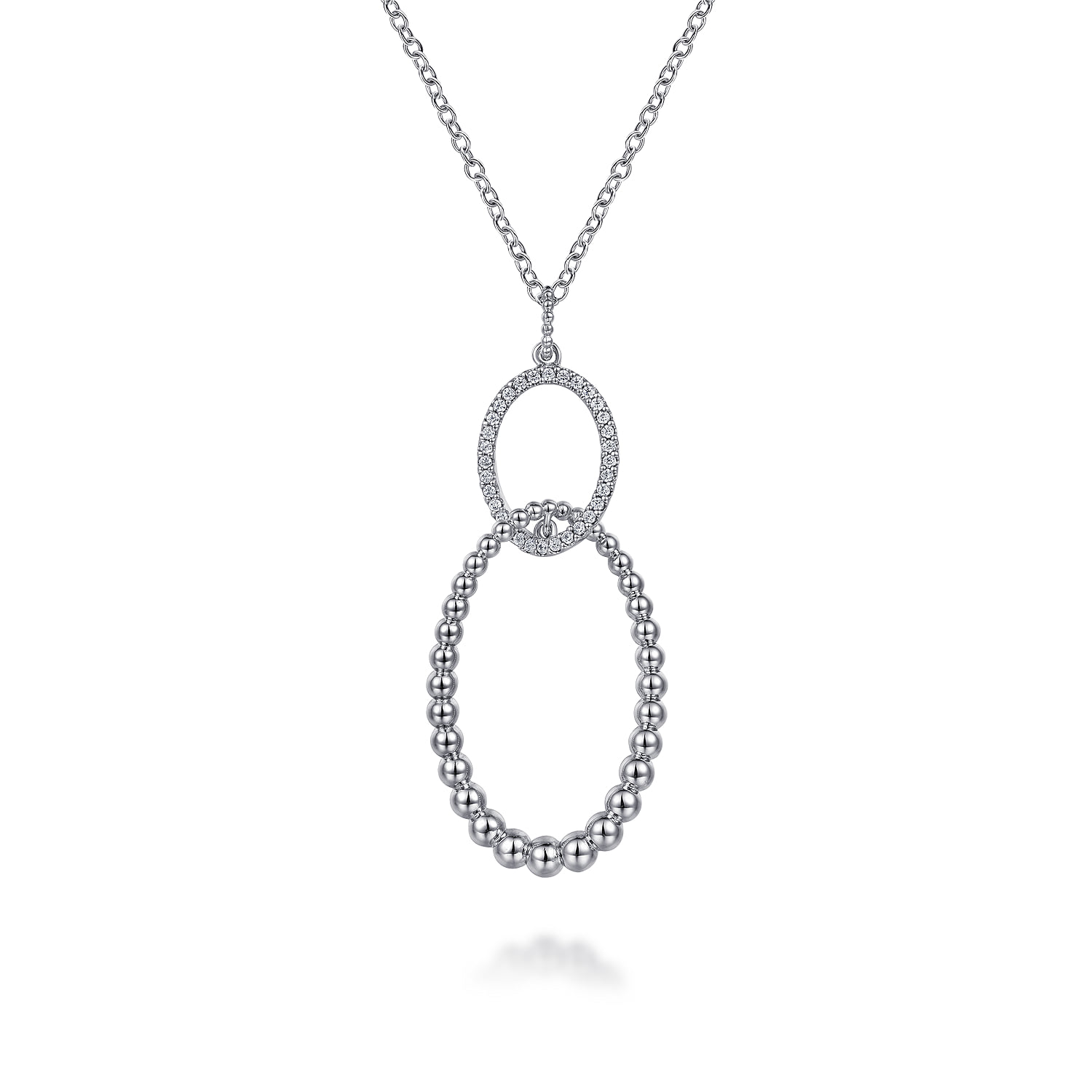 Bujukan White Sapphire Circle Pendant Necklace
