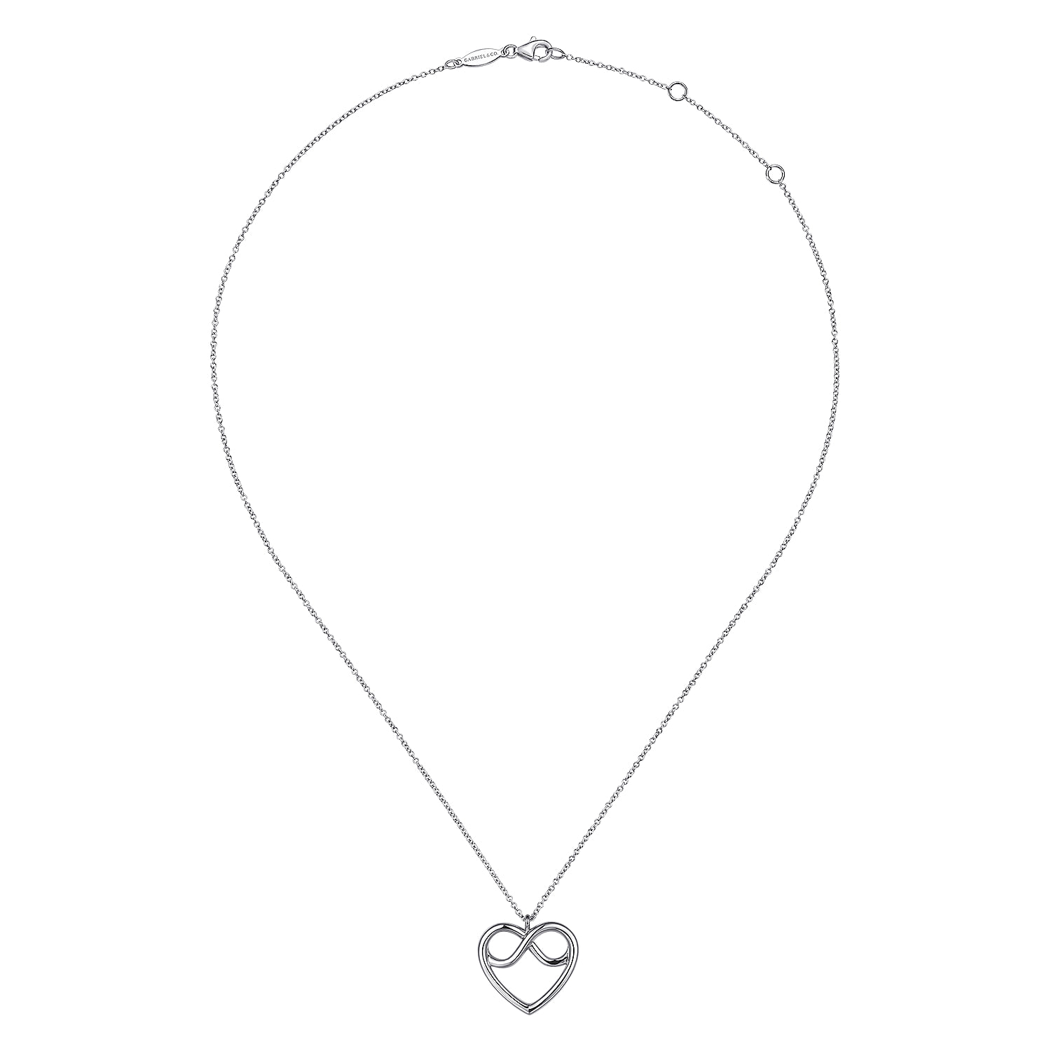 Infinity Pendant Necklace in Sterling Silver, photograph 2