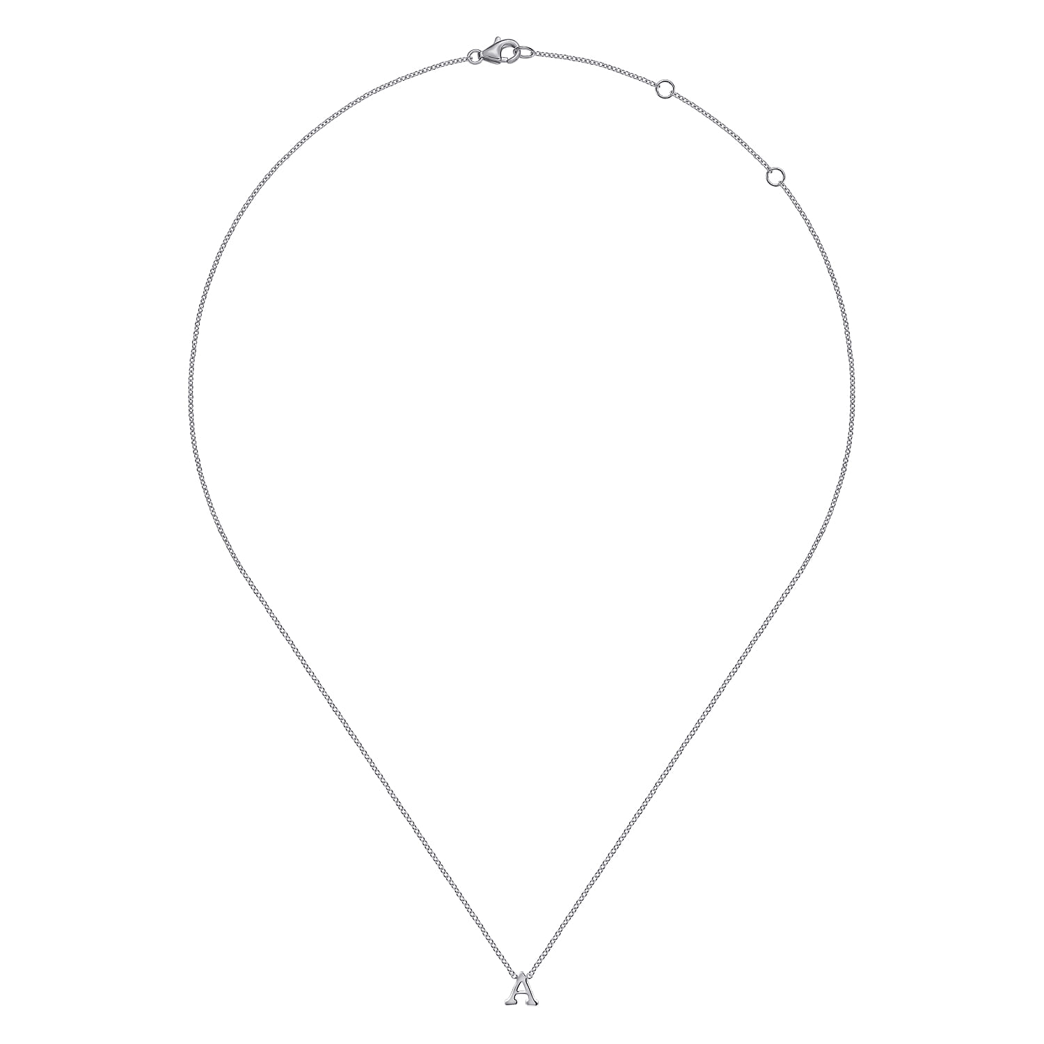 A Initial Necklace in 14K White Gold, photograph 2