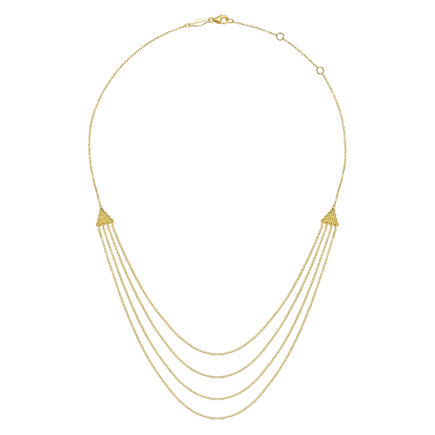 Bujukan Multi Row Swag Necklace in 14K Yellow Gold, photograph 2
