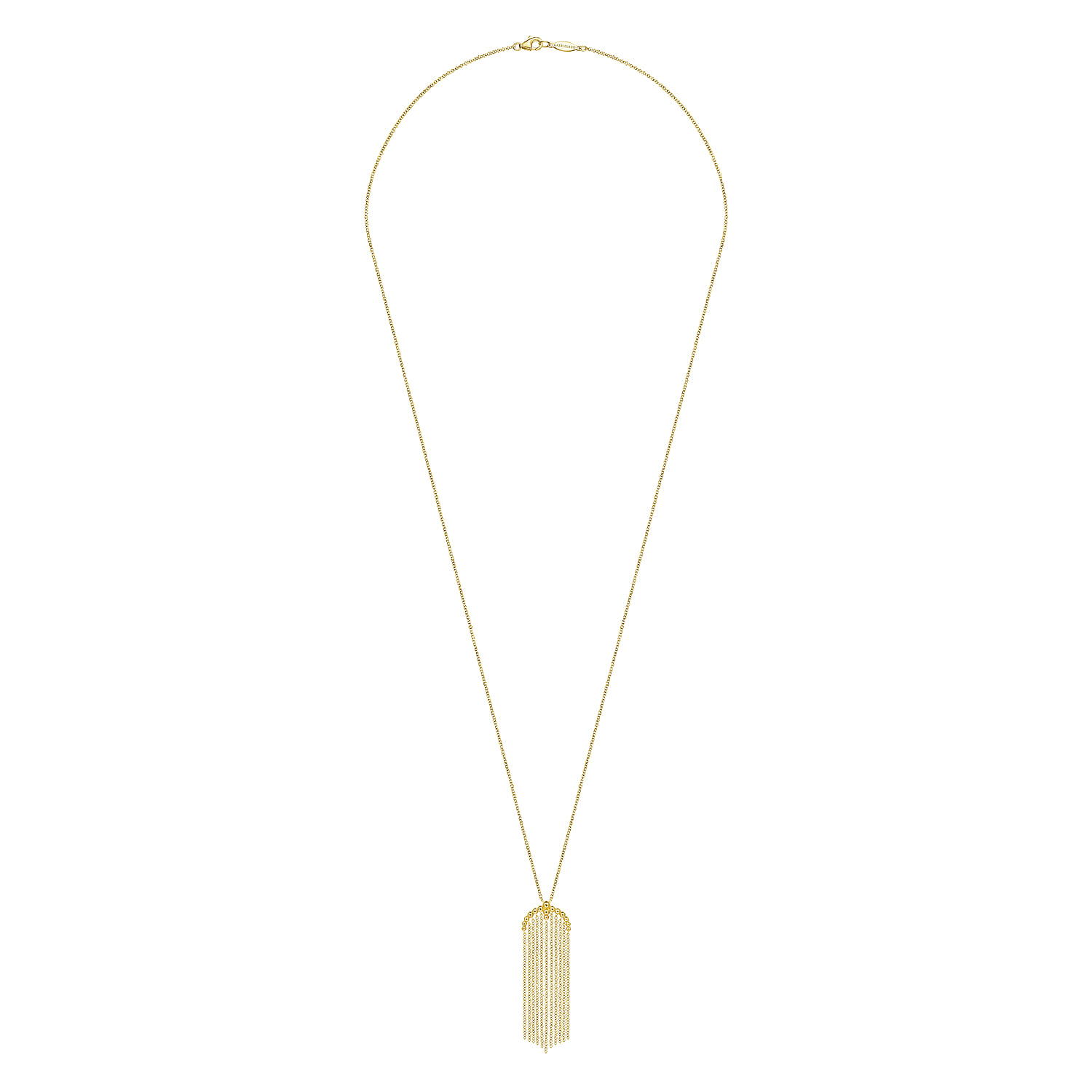 24 inch Bujukan Tassel Pendant Necklace in 14K Yellow Gold, photograph 2