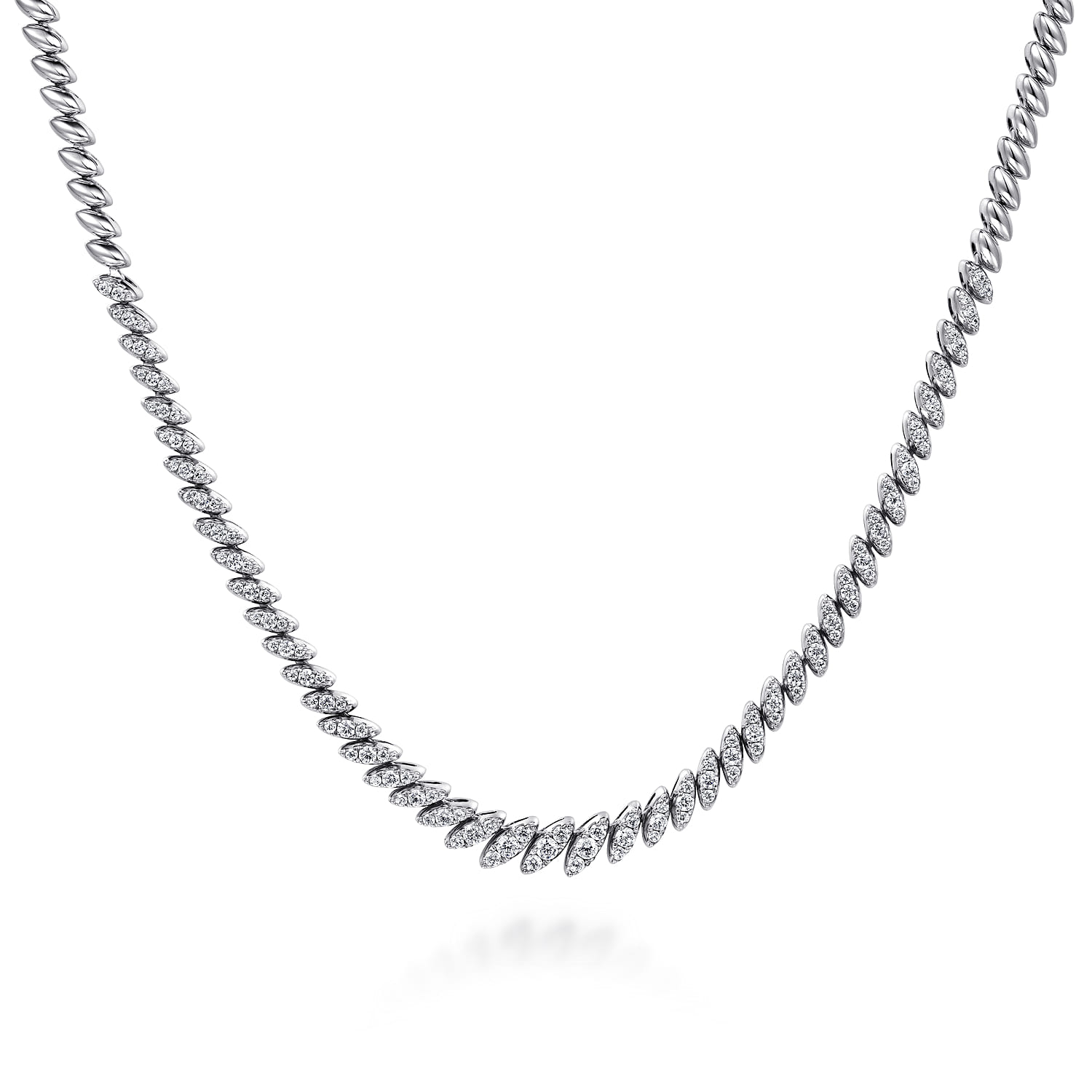 Graduated Diamond Tennis Necklace in 14K White Gold
