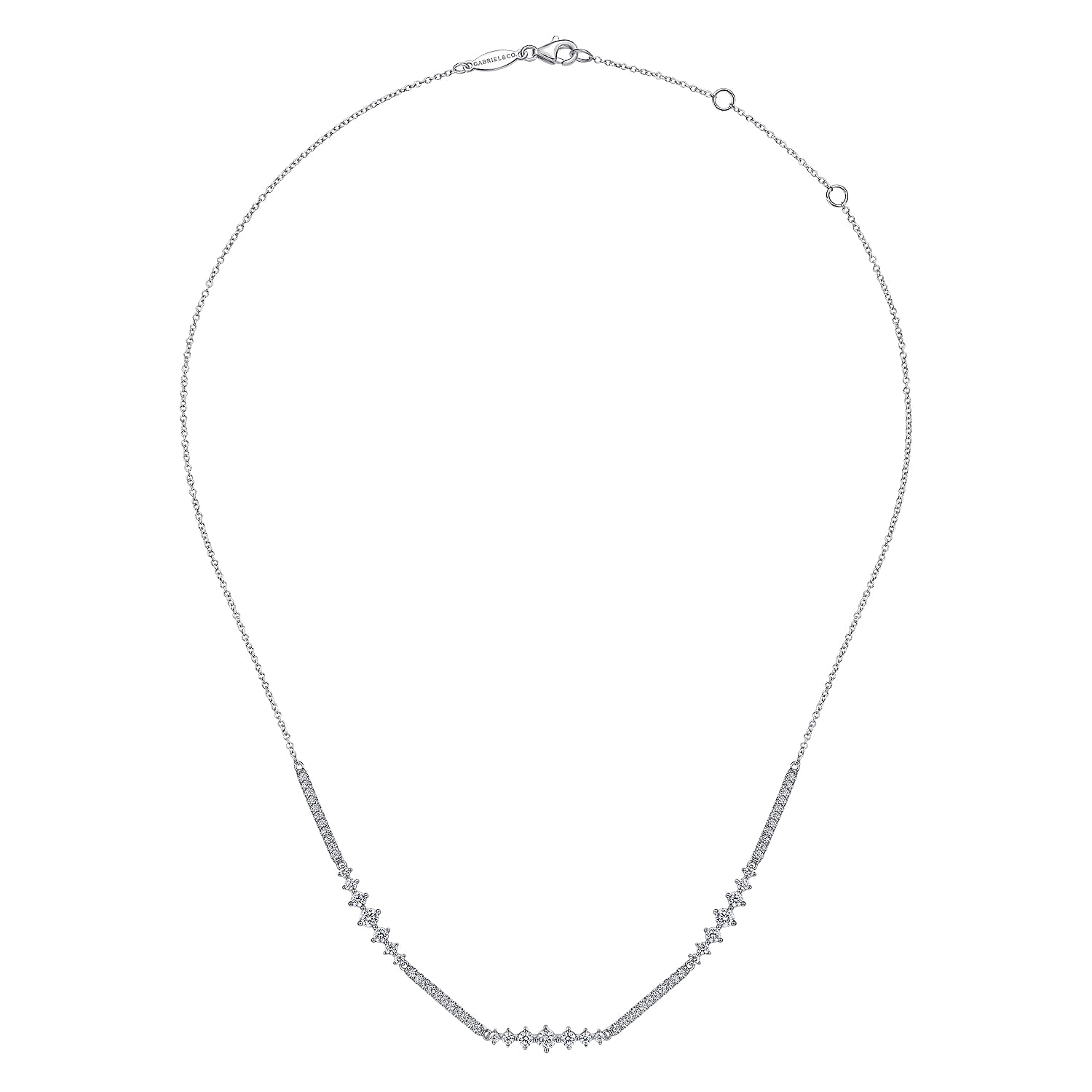 Diamond Necklace in 14K White Gold, photograph 2