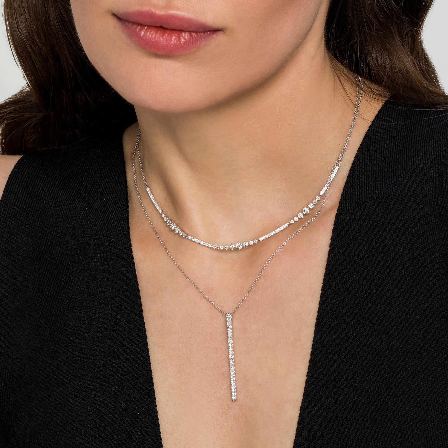 Diamond Necklace in 14K White Gold, photograph 3
